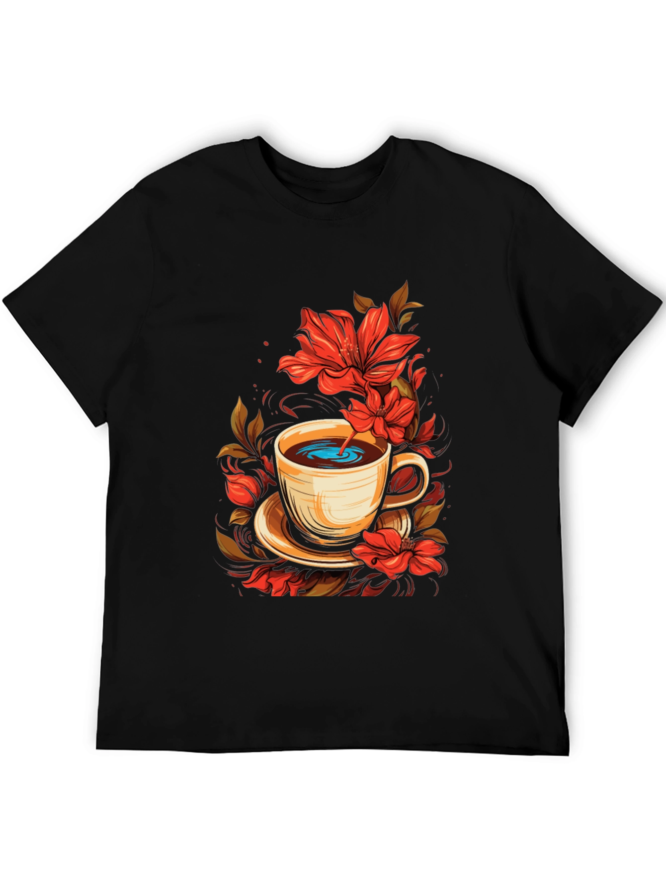 Floral Coffee Cup Graphic Tee