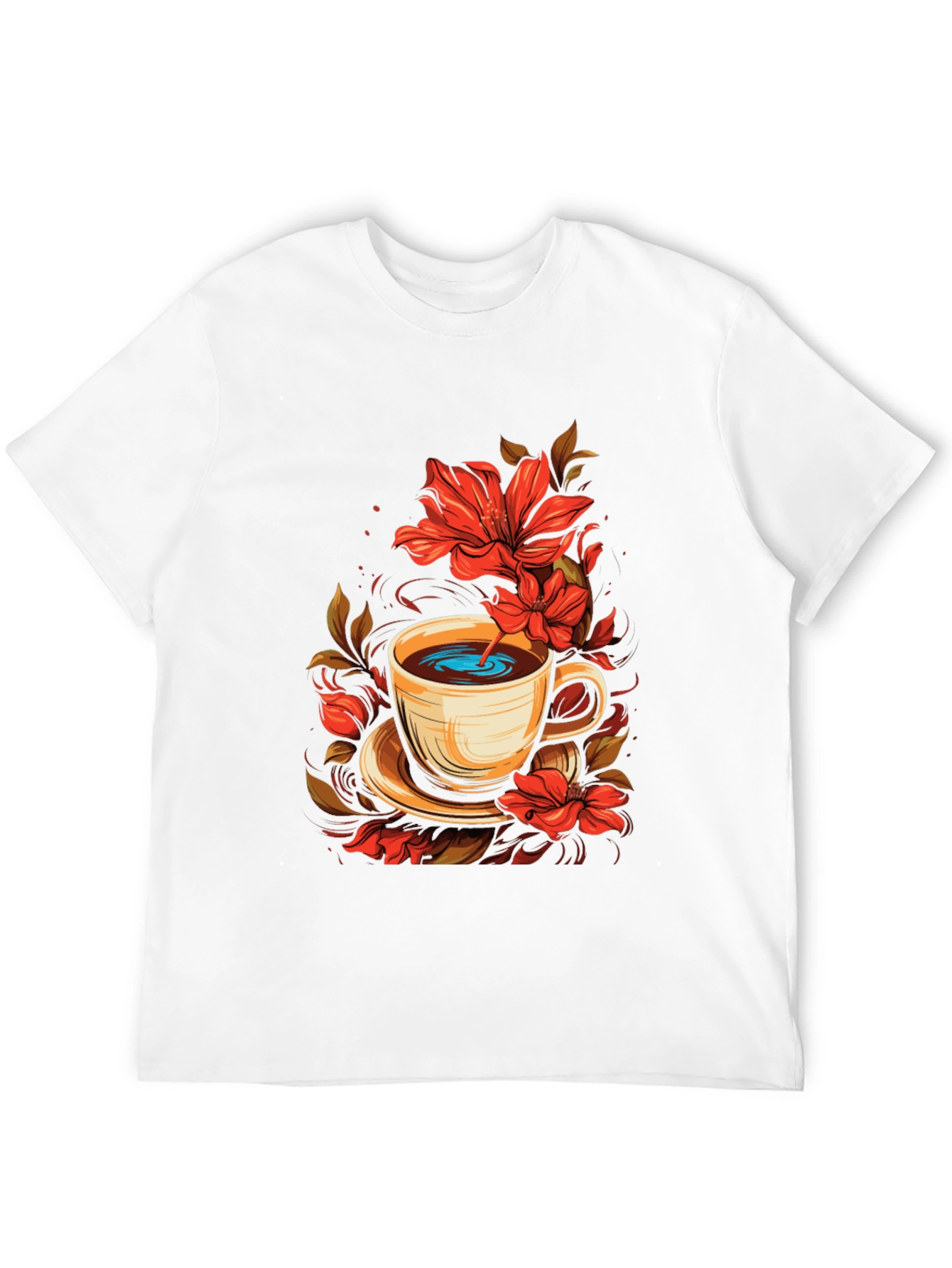 Floral Coffee Cup Graphic Tee