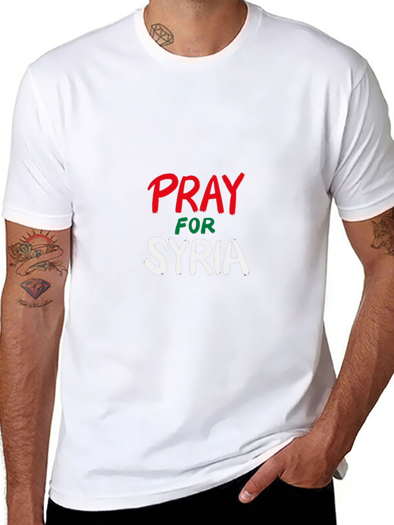 Pray for Syria T-Shirt - Solid Black Tee