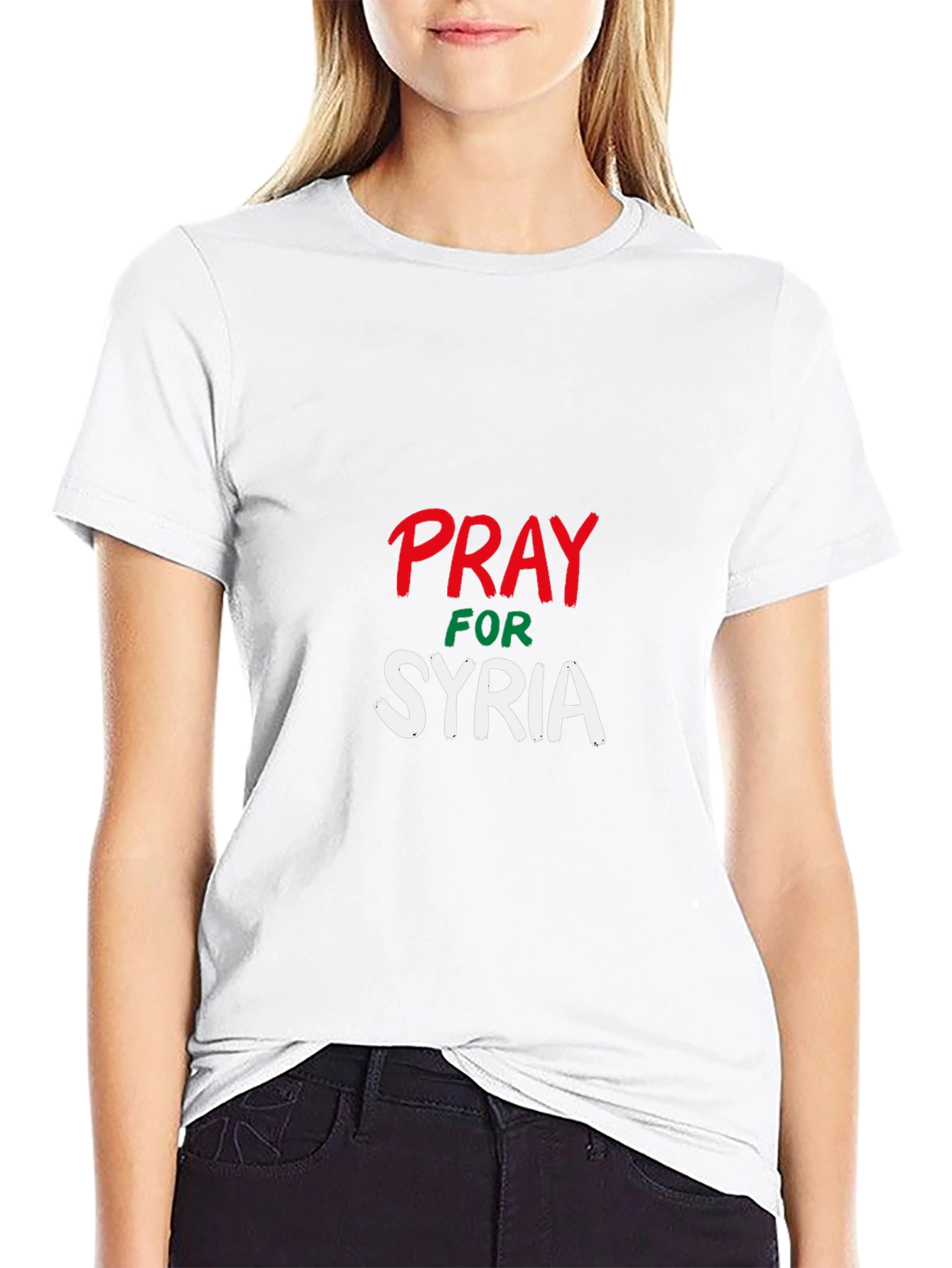 Pray for Syria T-Shirt - Solid Black Tee