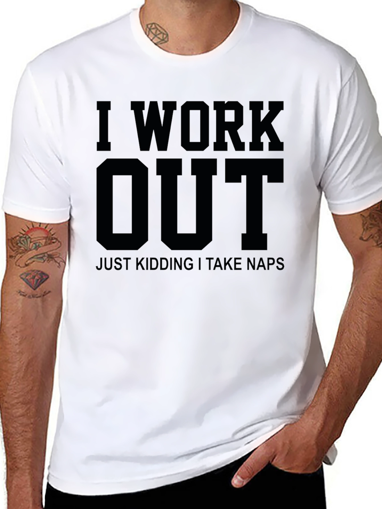 Funny I Work Out Kidding Naps Black T-Shirt