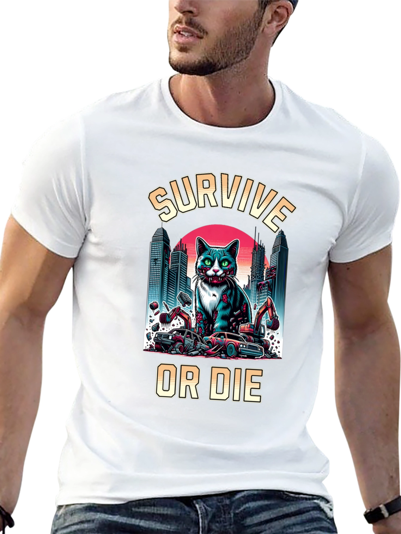 Survive or Die Zombie Cat T-Shirt