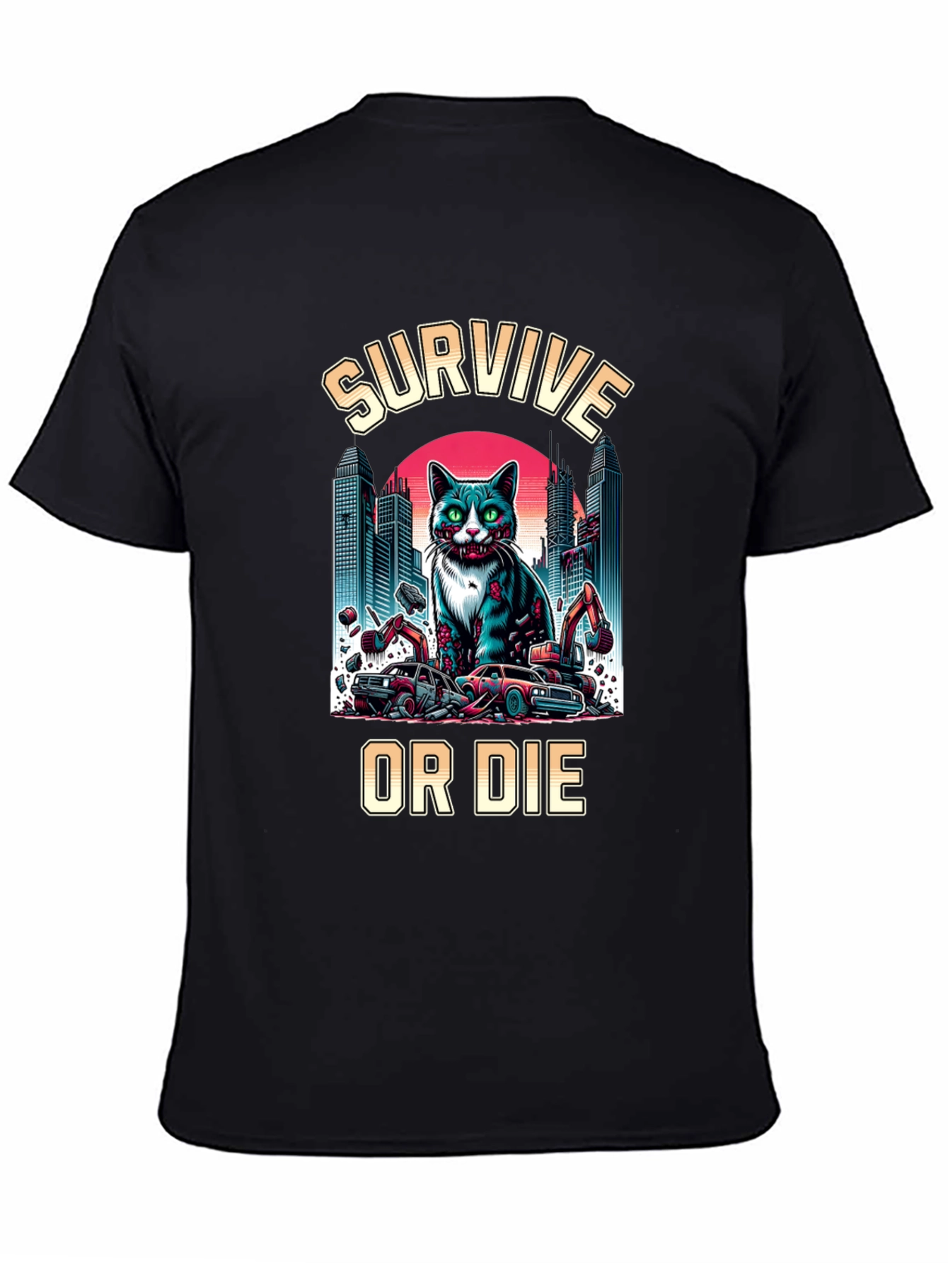 Survive or Die Zombie Cat T-Shirt