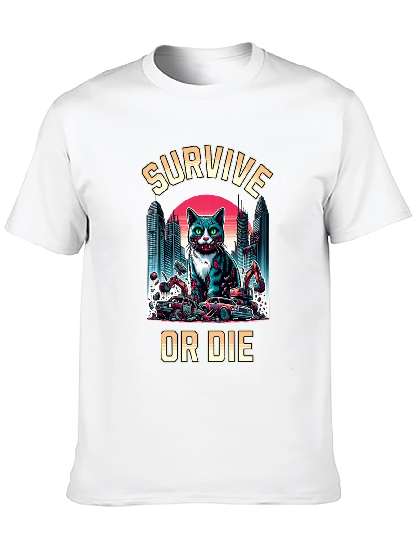 Survive or Die Zombie Cat T-Shirt