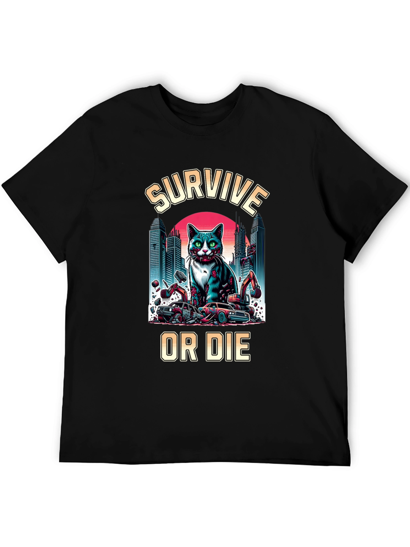 Survive or Die Zombie Cat T-Shirt