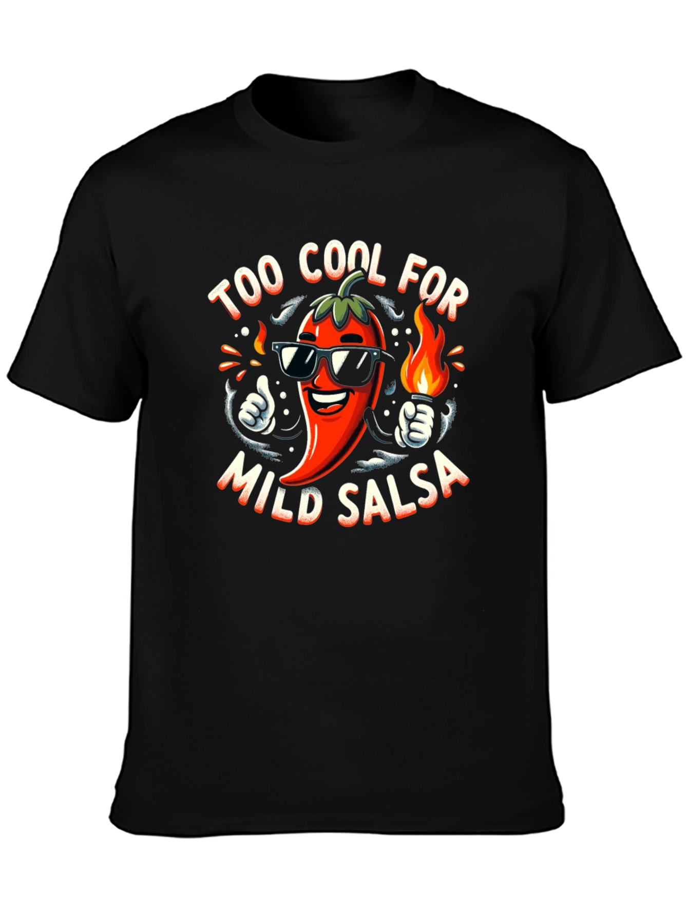 Too Cool For Mild Salsa Black Graphic Tee