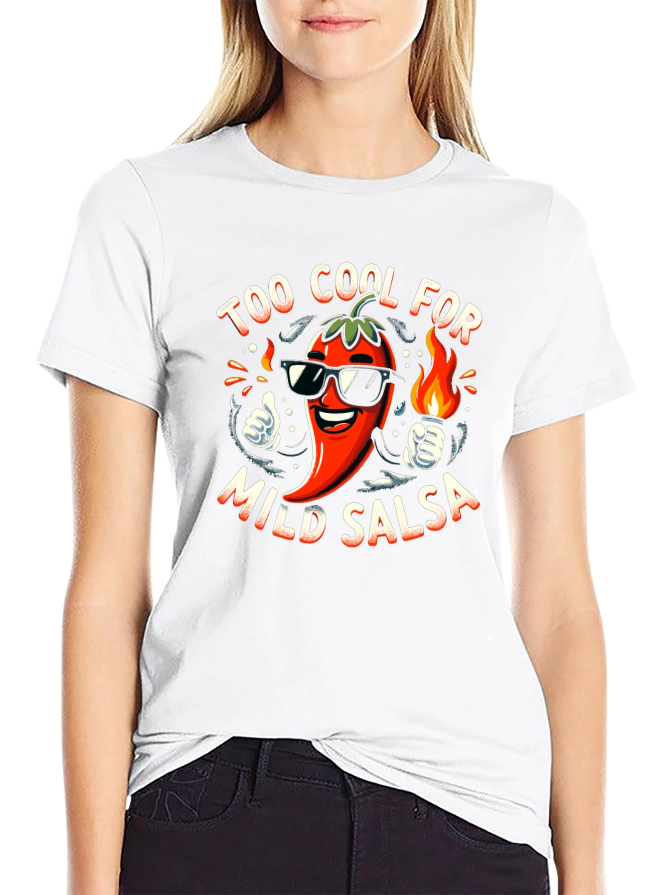Too Cool For Mild Salsa Black Graphic Tee