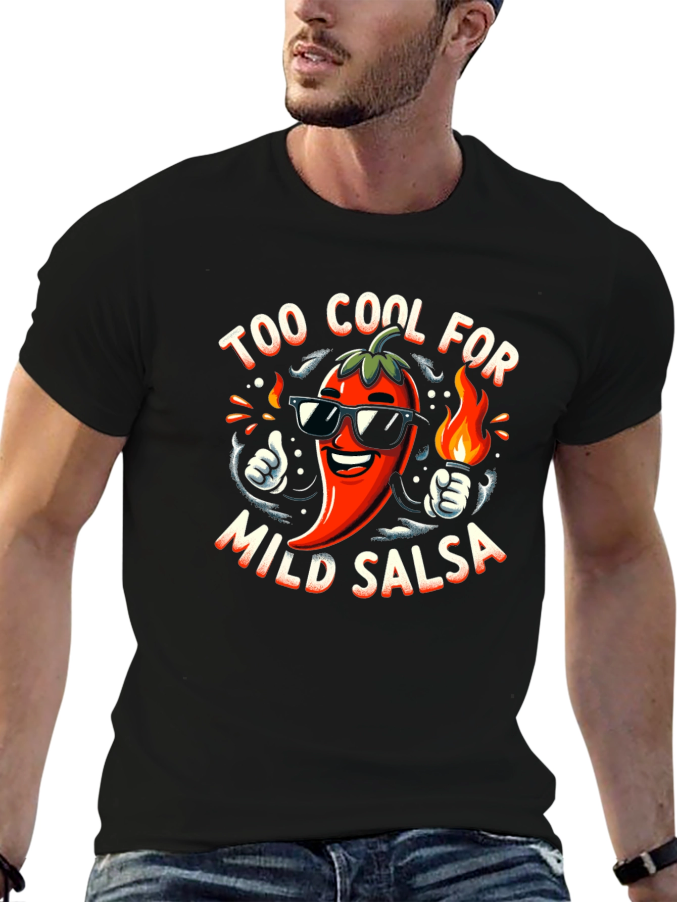 Too Cool For Mild Salsa Black Graphic Tee