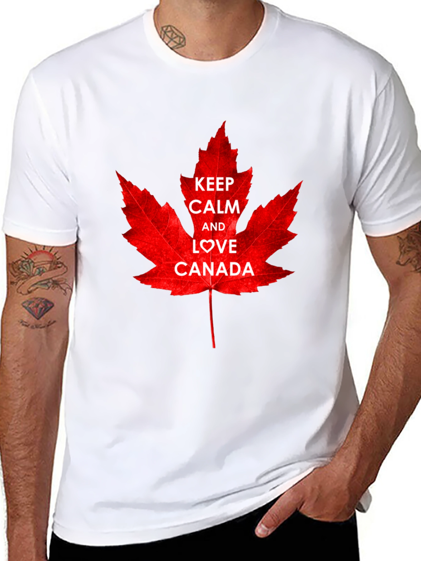 Keep Calm and Love Canada T-Shirt - Maple Leaf