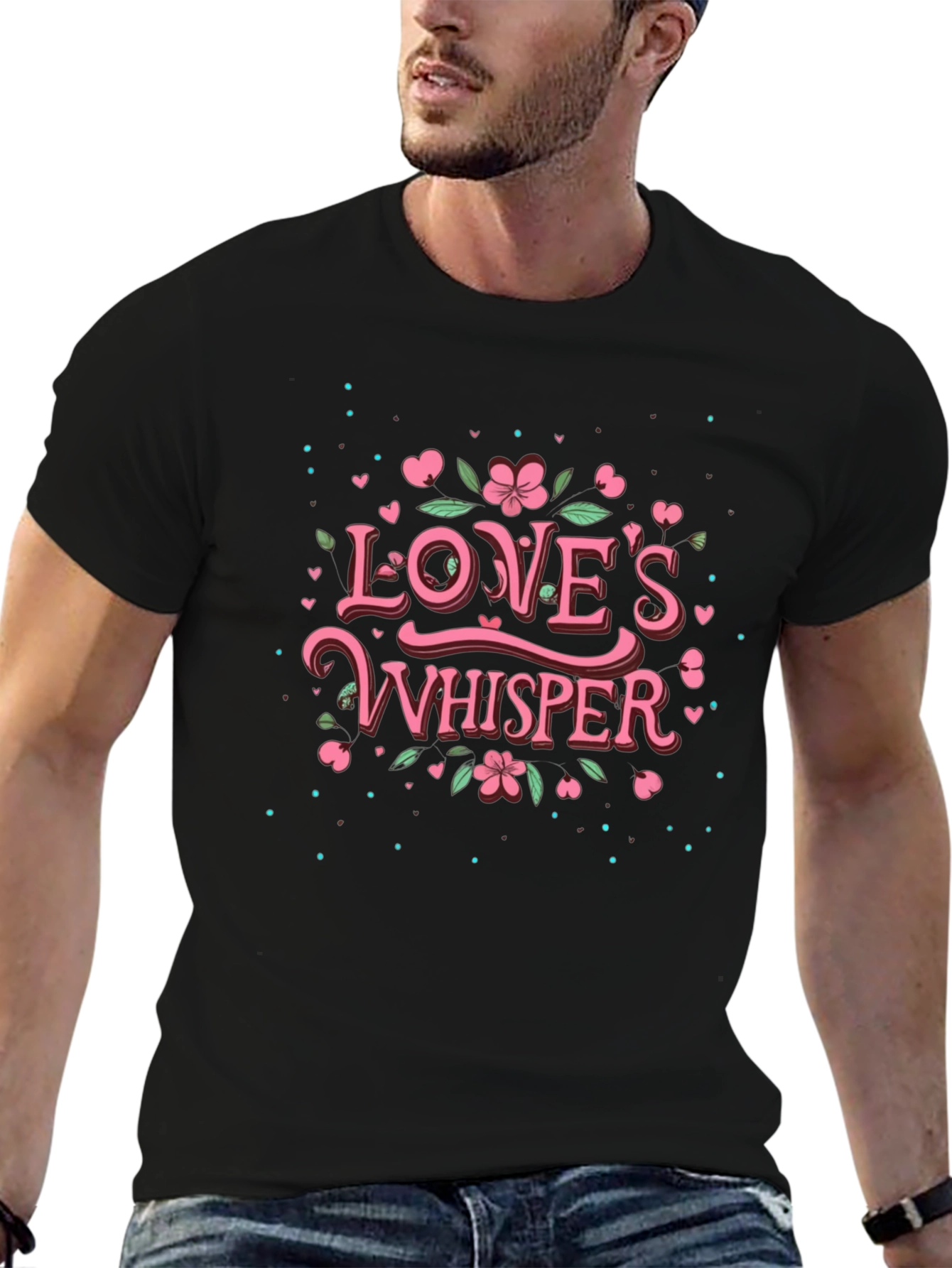 Loves Whisper Graphic T-Shirt - Black
