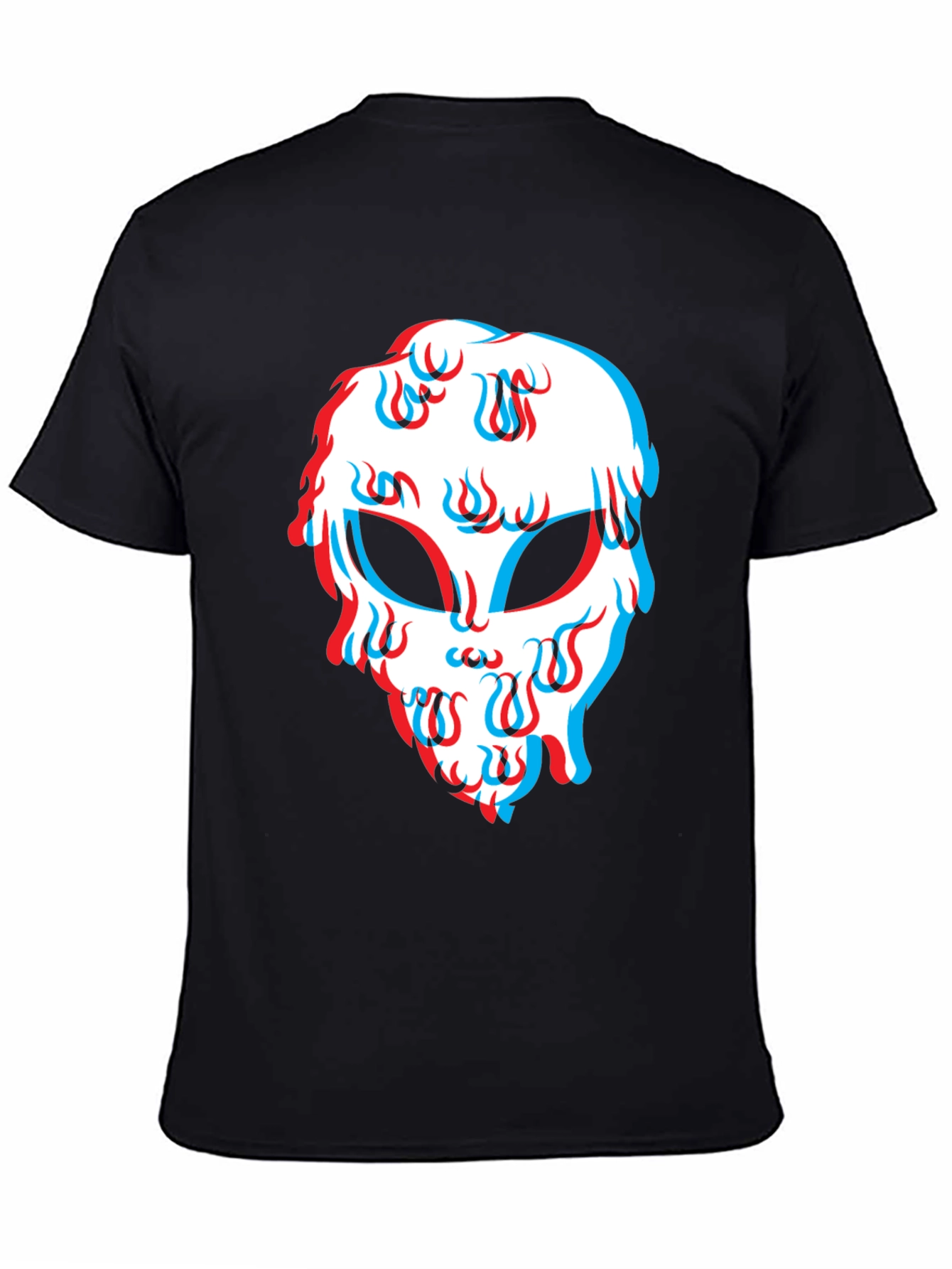 Mens Black Graphic Tee - Alien Head Design