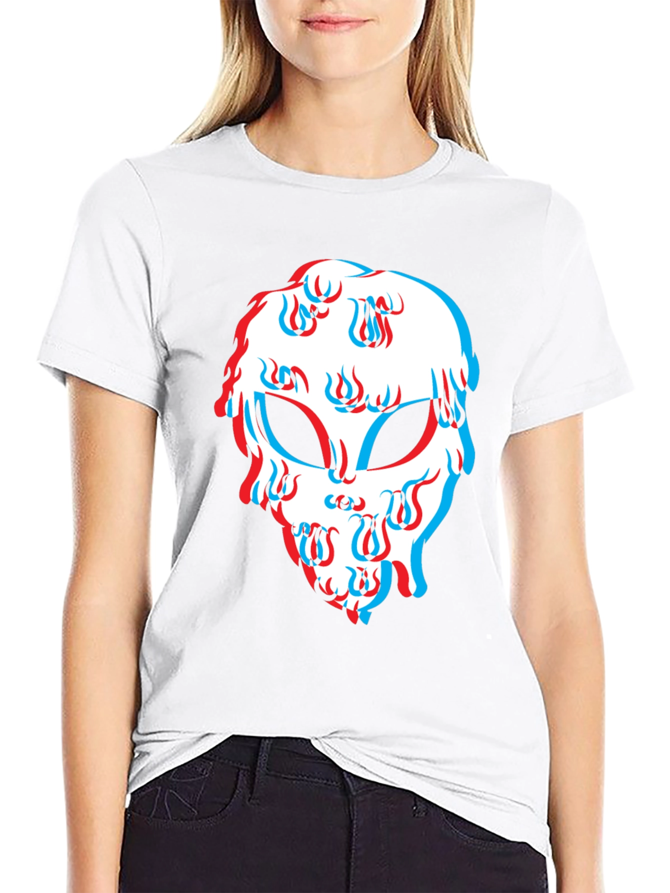 Mens Black Graphic Tee - Alien Head Design