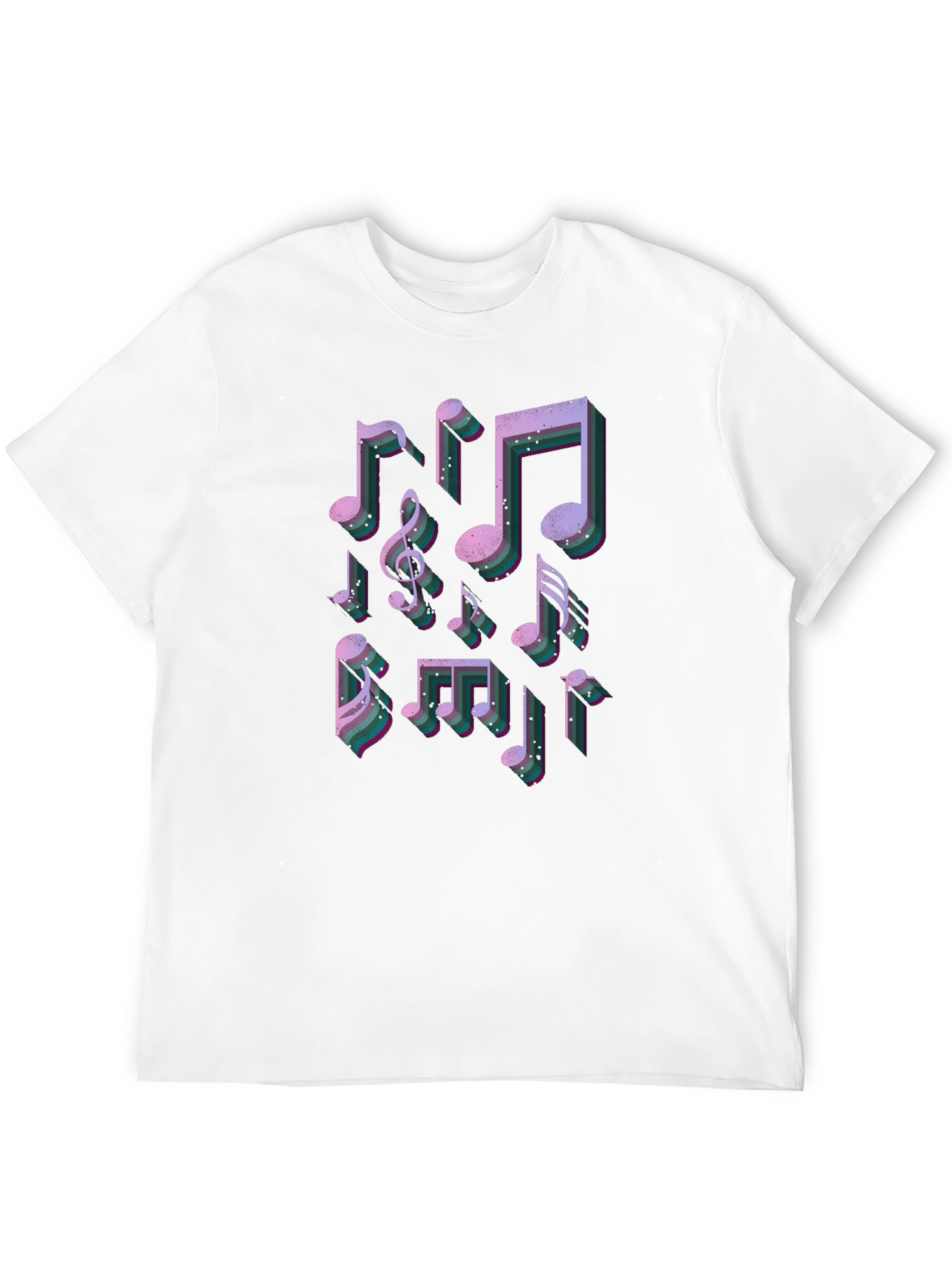 Musical Notes Graphic Tee - Stylish Black T-Shirt