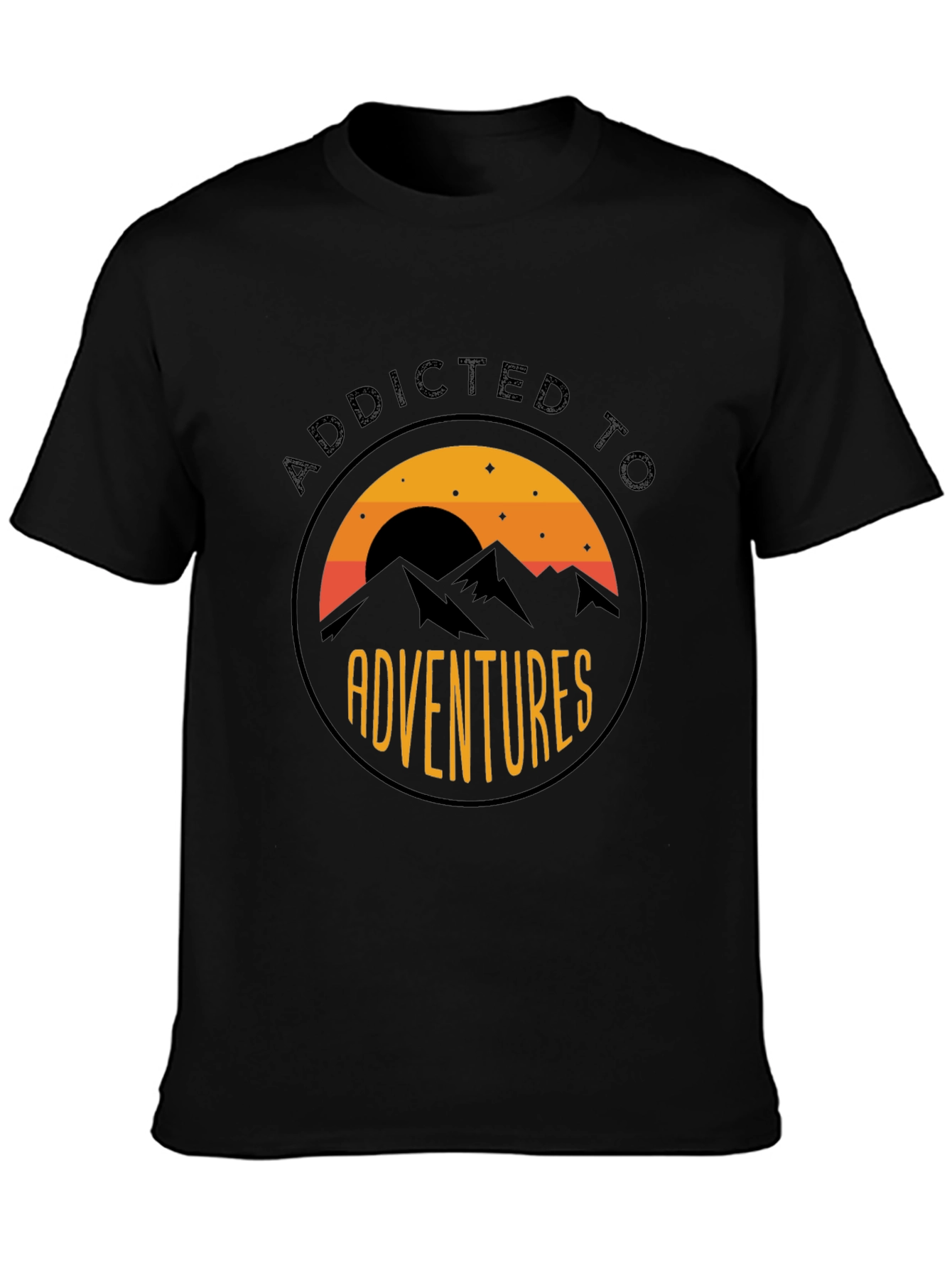 Addicted to Adventures Graphic Tee - Black