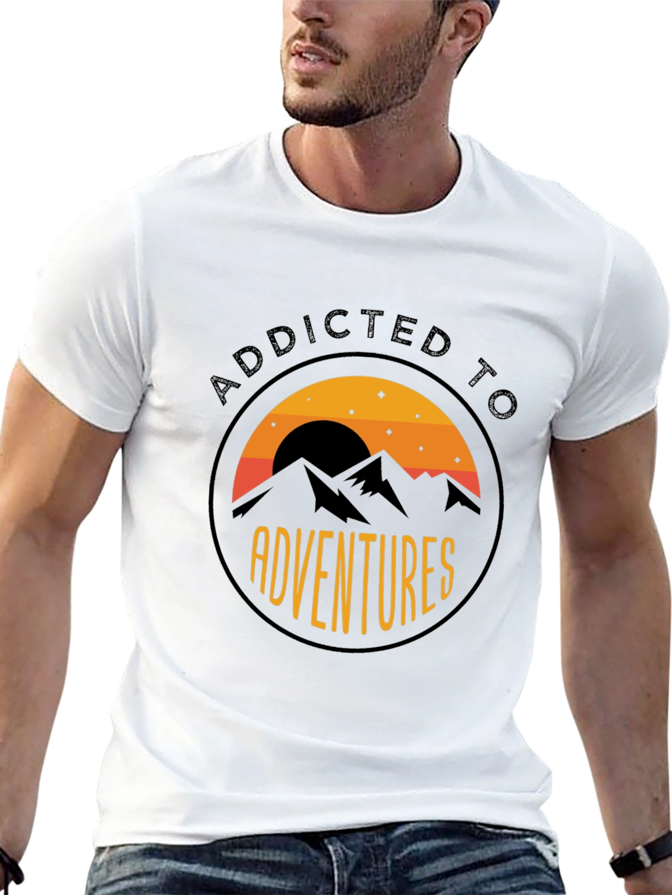 Addicted to Adventures Graphic Tee - Black