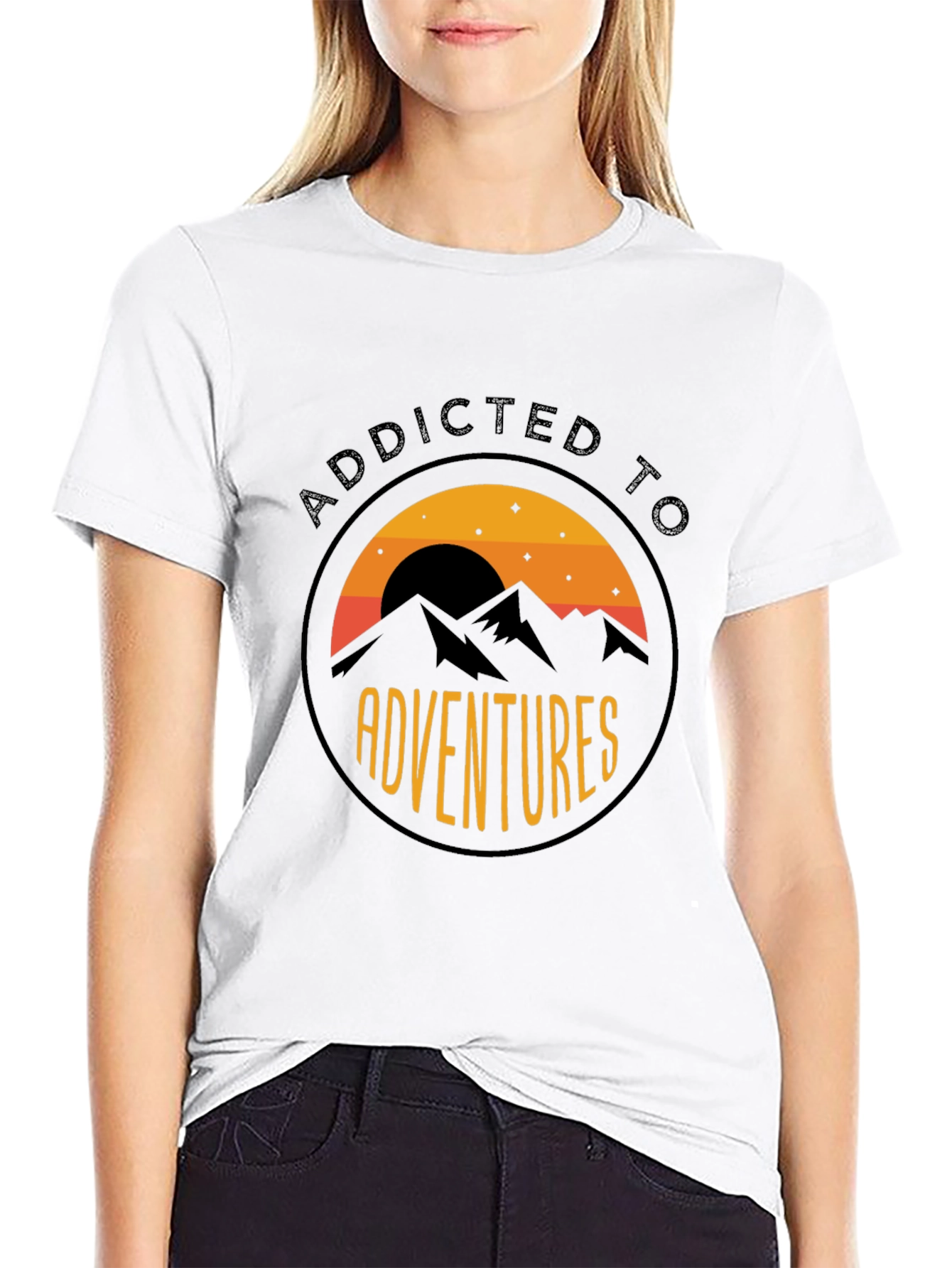 Addicted to Adventures Graphic Tee - Black