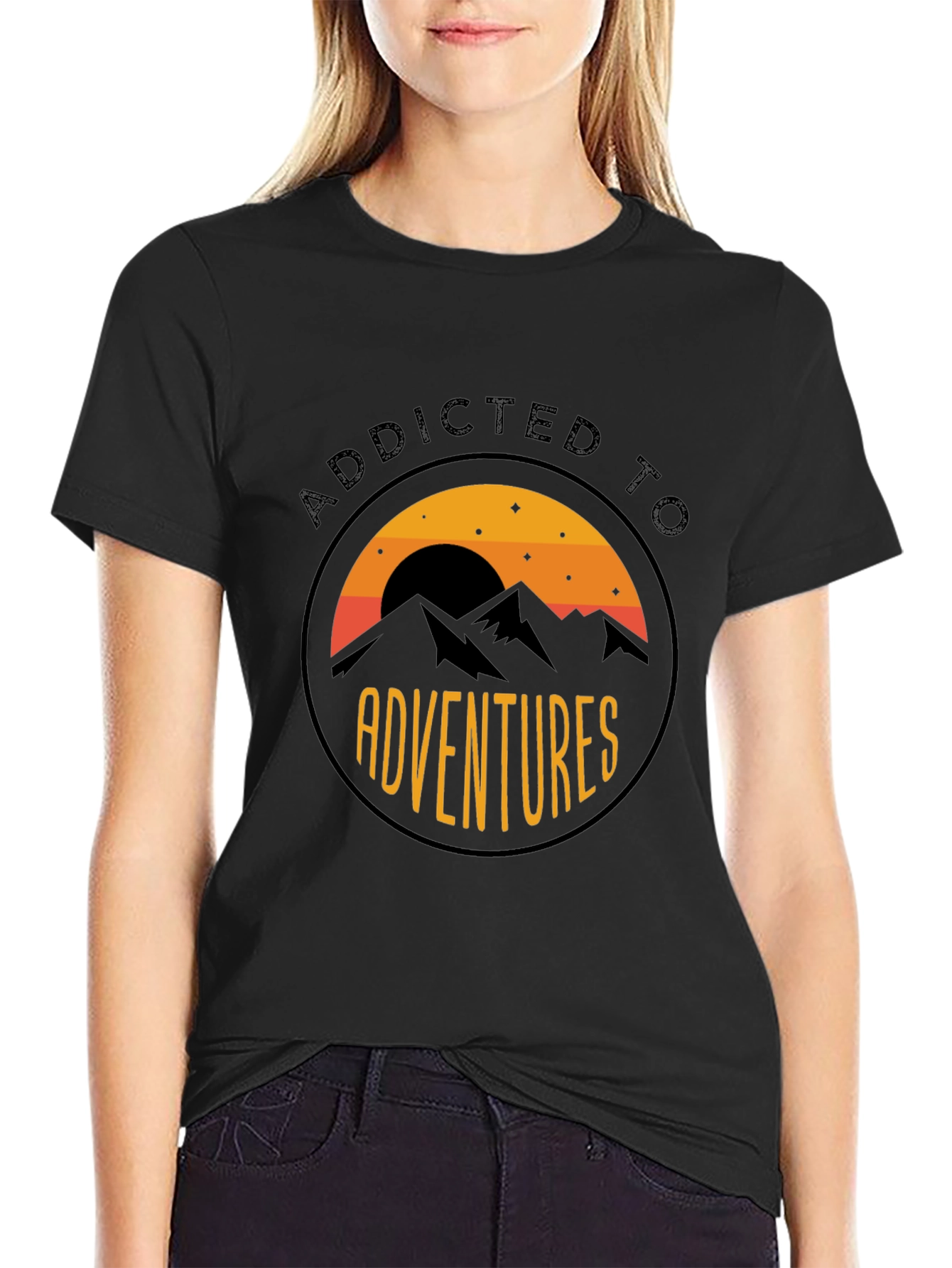 Addicted to Adventures Graphic Tee - Black