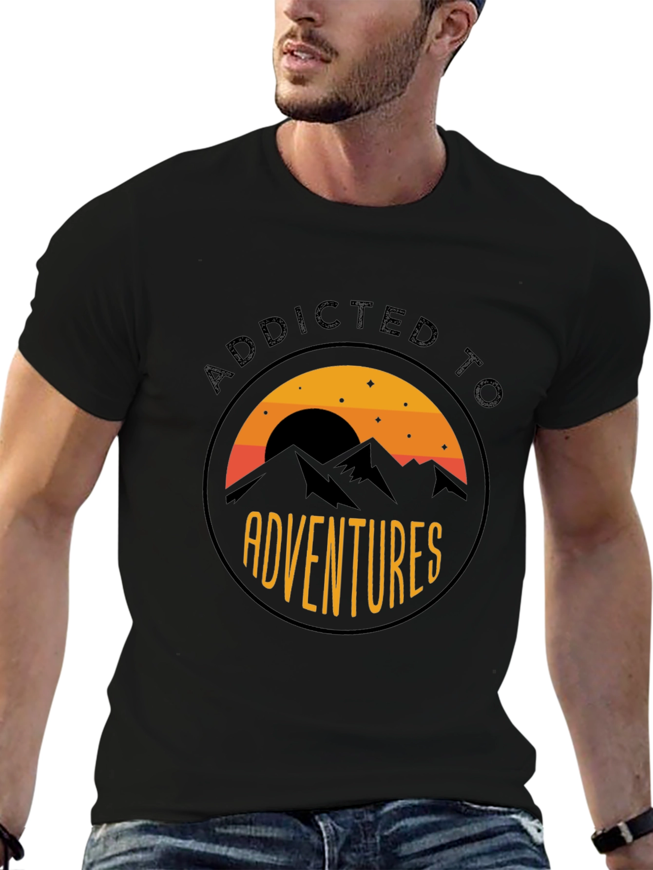 Addicted to Adventures Graphic Tee - Black