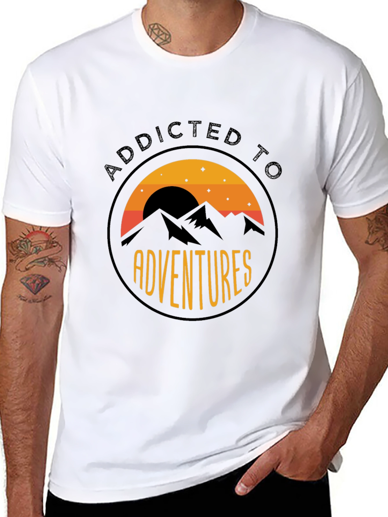 Addicted to Adventures Graphic Tee - Black