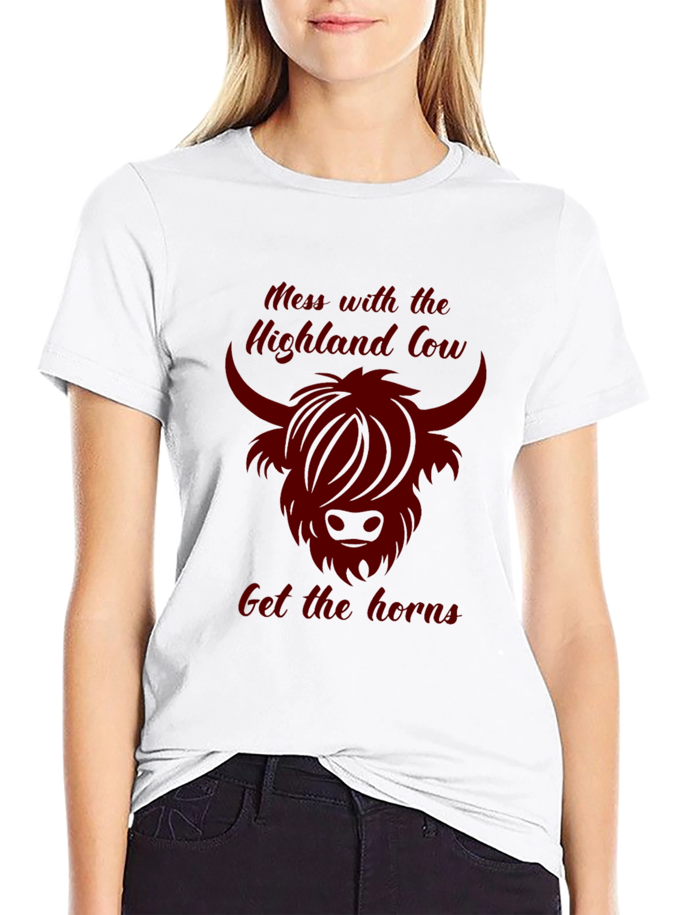 Highland Cow Graphic Tee - Dark Humor T-Shirt