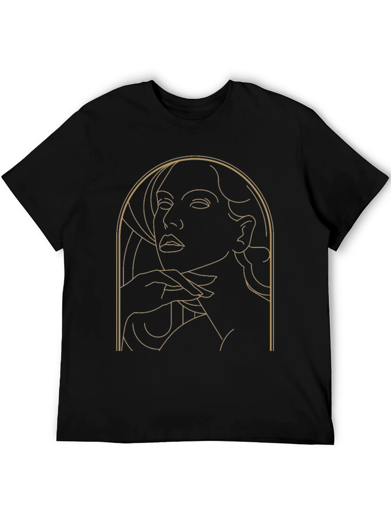 Elegant Woman Graphic T-Shirt - Stylish Line Art Design