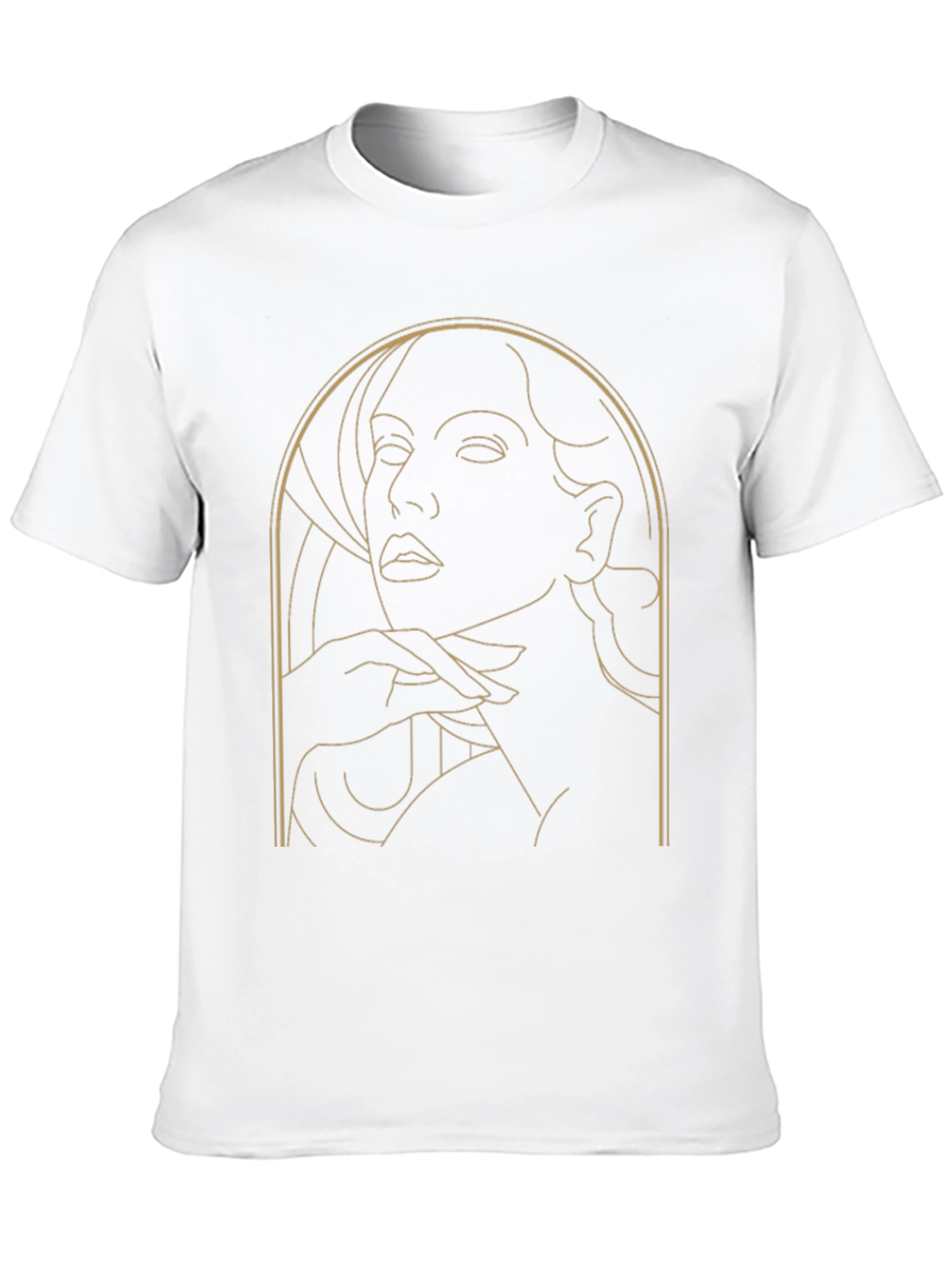 Elegant Woman Graphic T-Shirt - Stylish Line Art Design