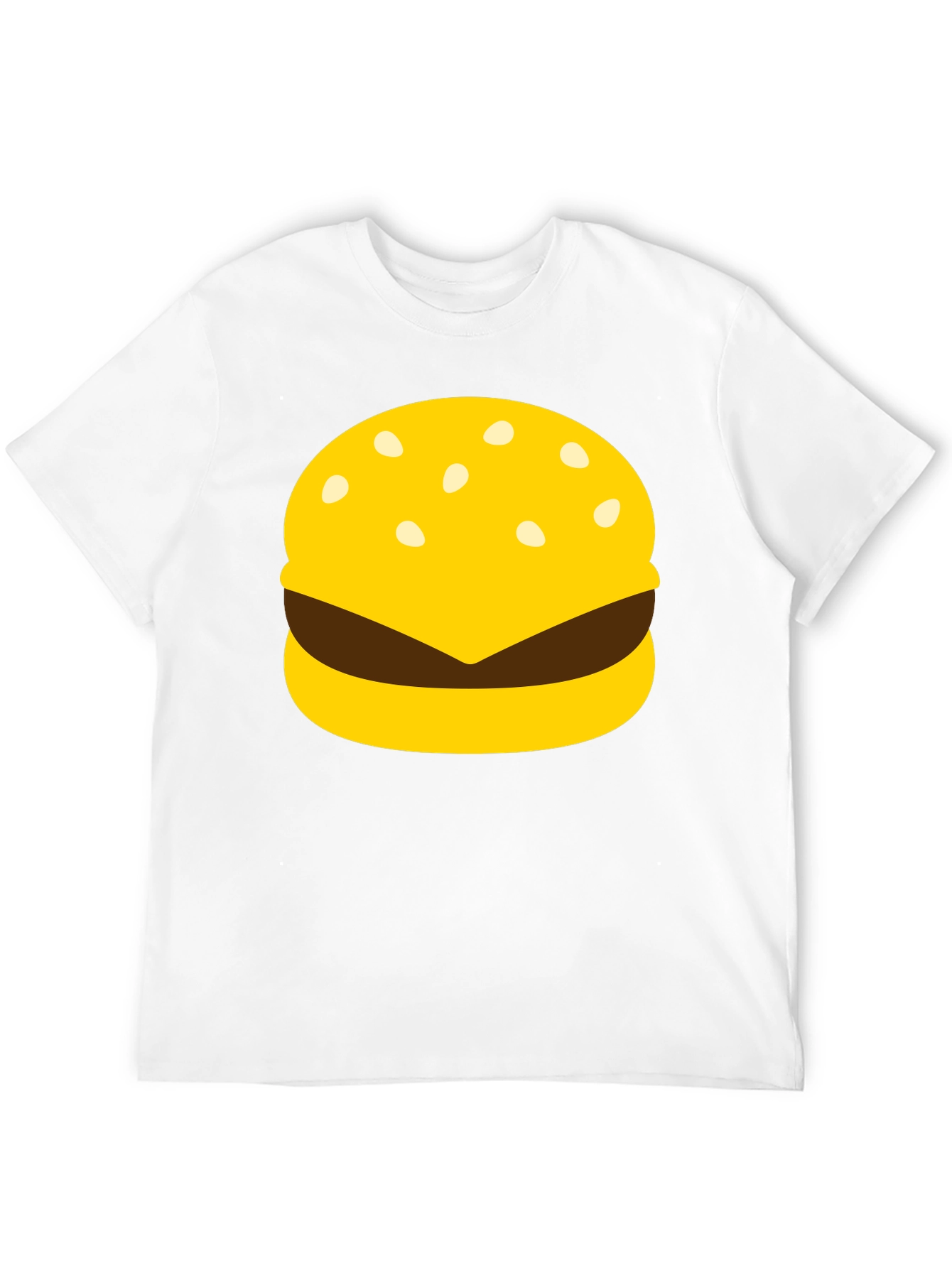 Burger Graphic Tee - Black Crew Neck Casual T-Shirt