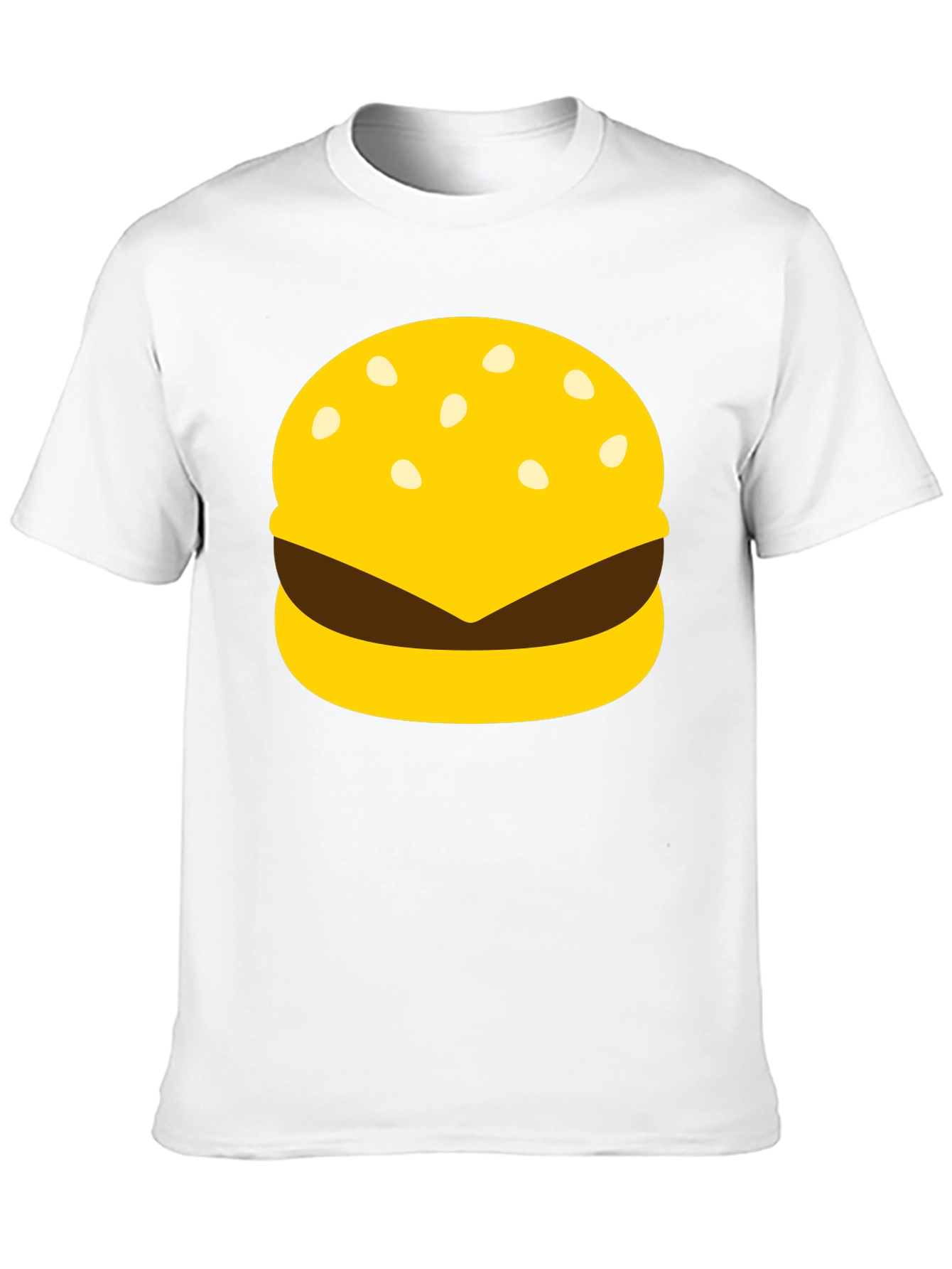 Burger Graphic Tee - Black Crew Neck Casual T-Shirt