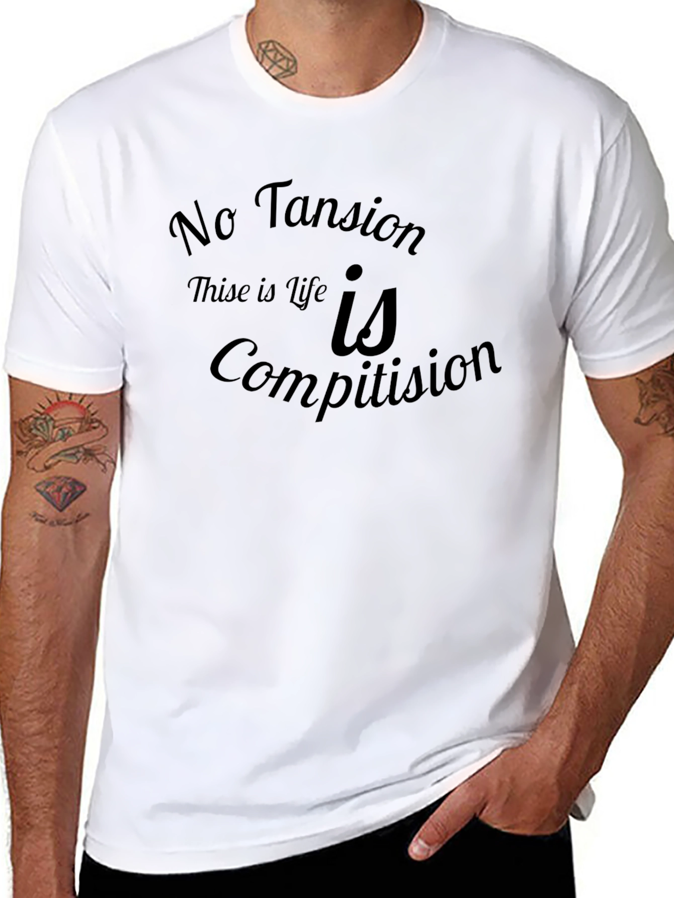 No Tansion Life is Competition Graphic T-Shirt