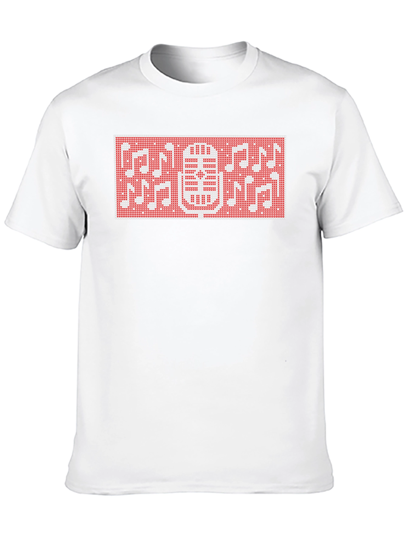 Retro Microphone & Notes Graphic T-Shirt
