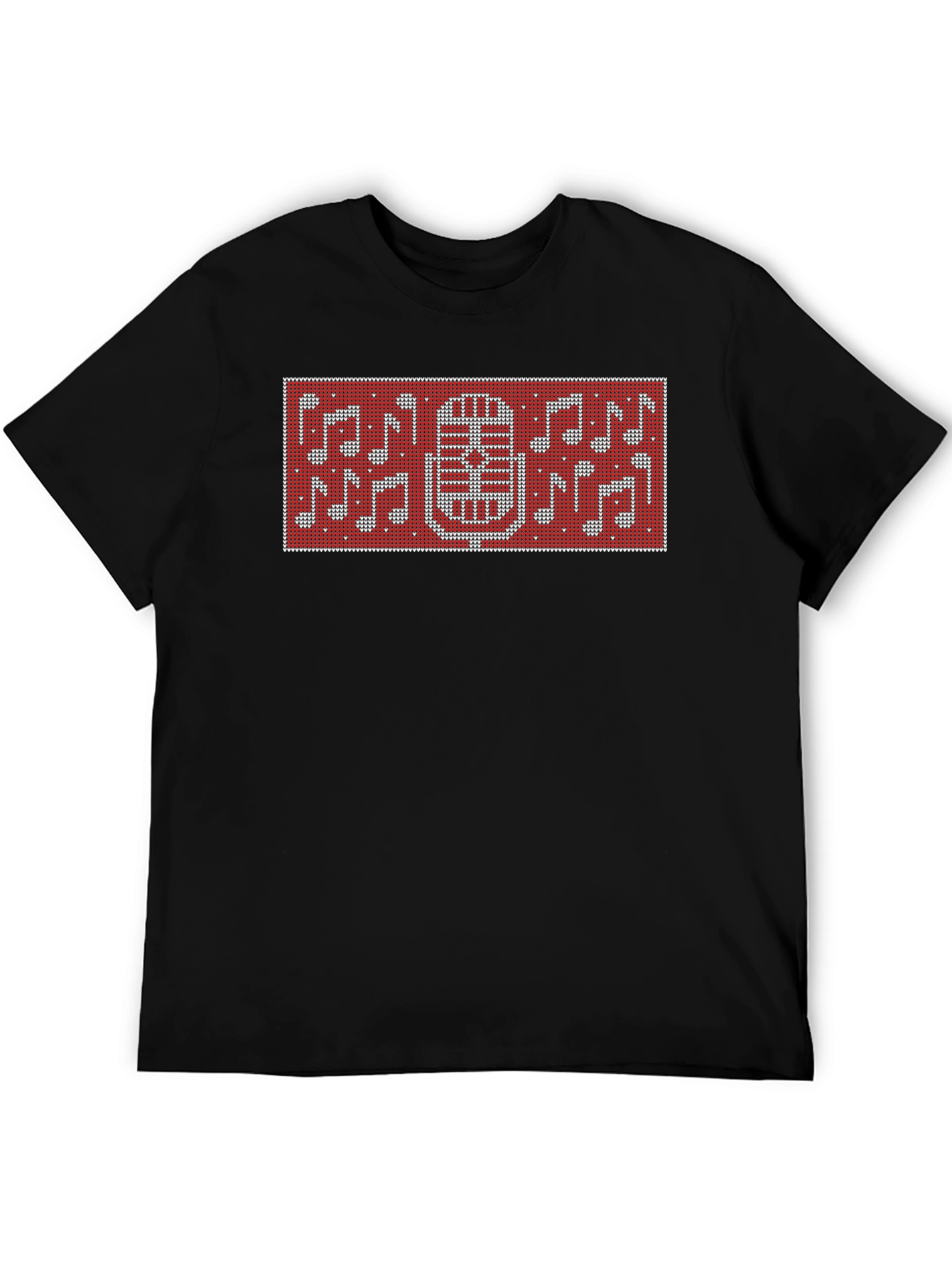 Retro Microphone & Notes Graphic T-Shirt