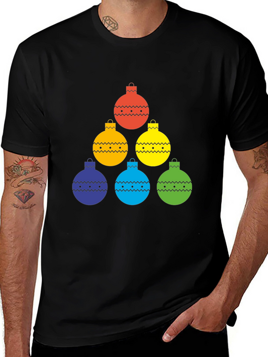 Colorful Christmas Ornament Pattern T-Shirt