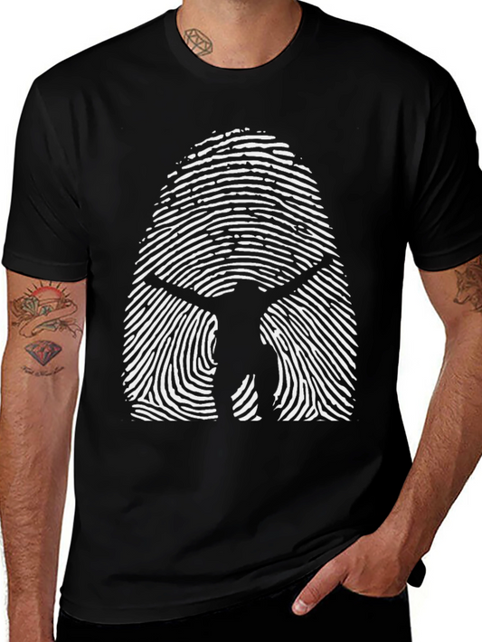 Vitruvian Man Fingerprint T-Shirt