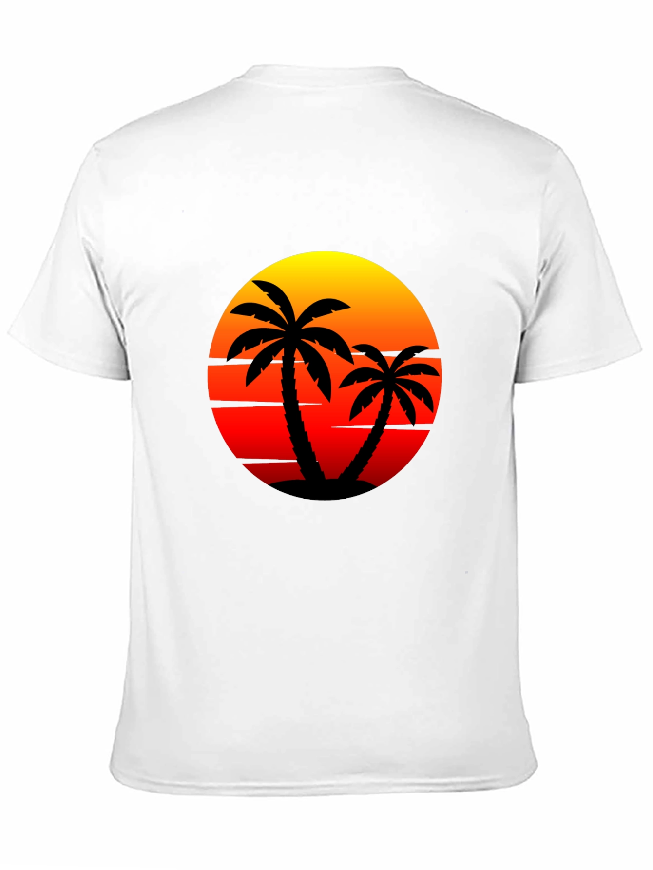 Sunset Palm Tee - Tropical Vibes Black T-Shirt