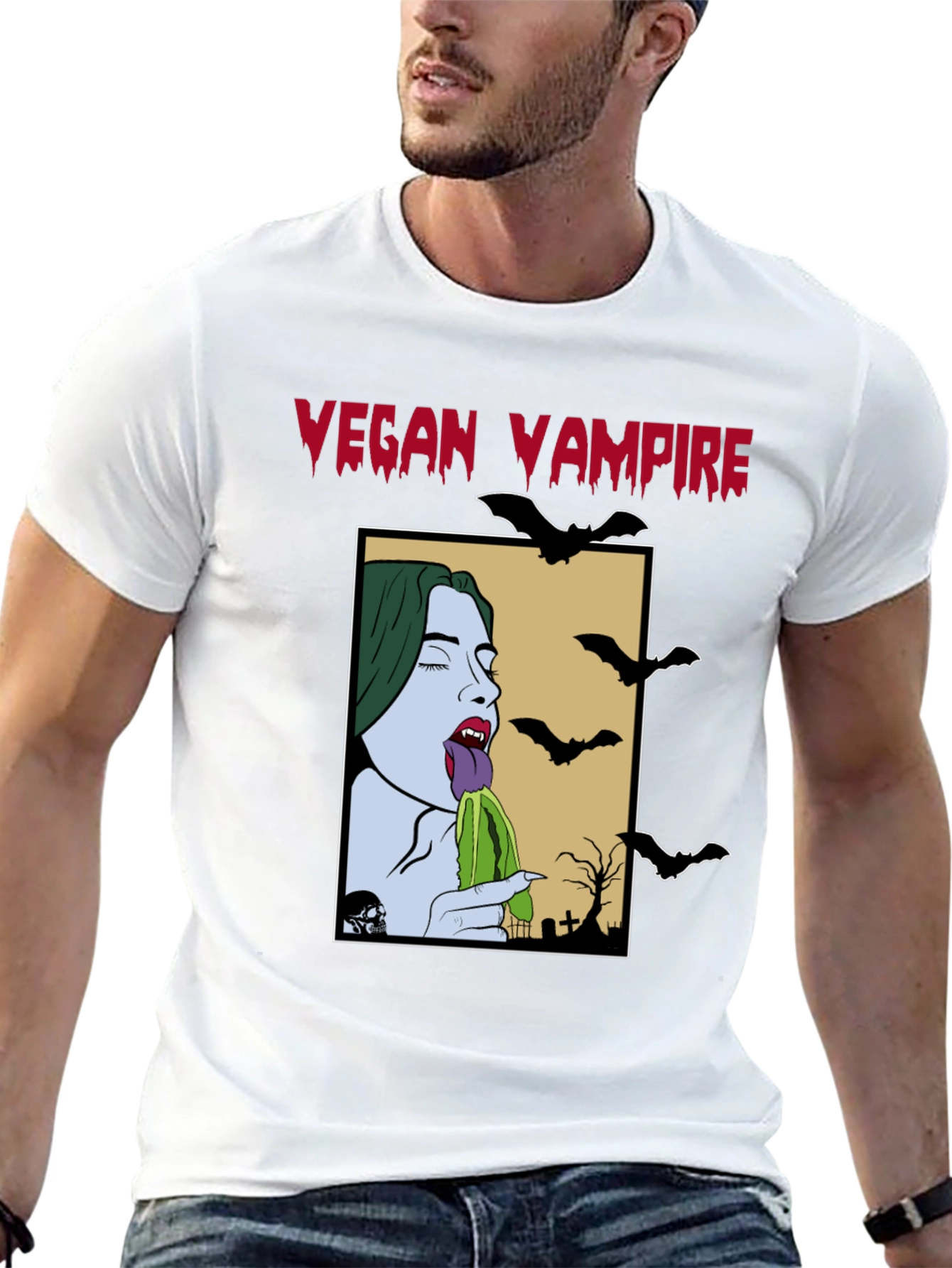Vegan Vampire T-Shirt - Unique Graphic Tee