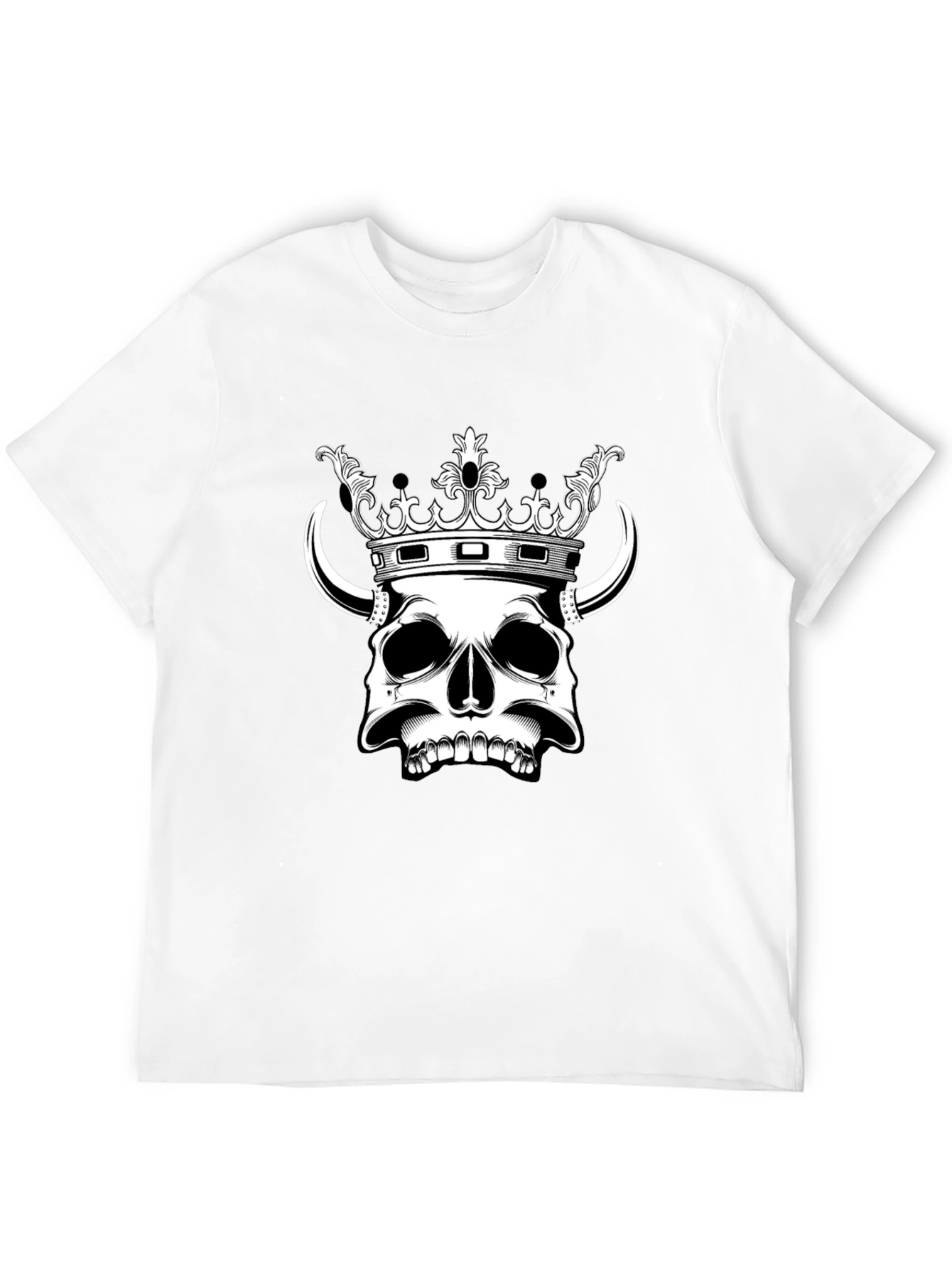 Skull King Graphic Tee - Black Cotton T-Shirt