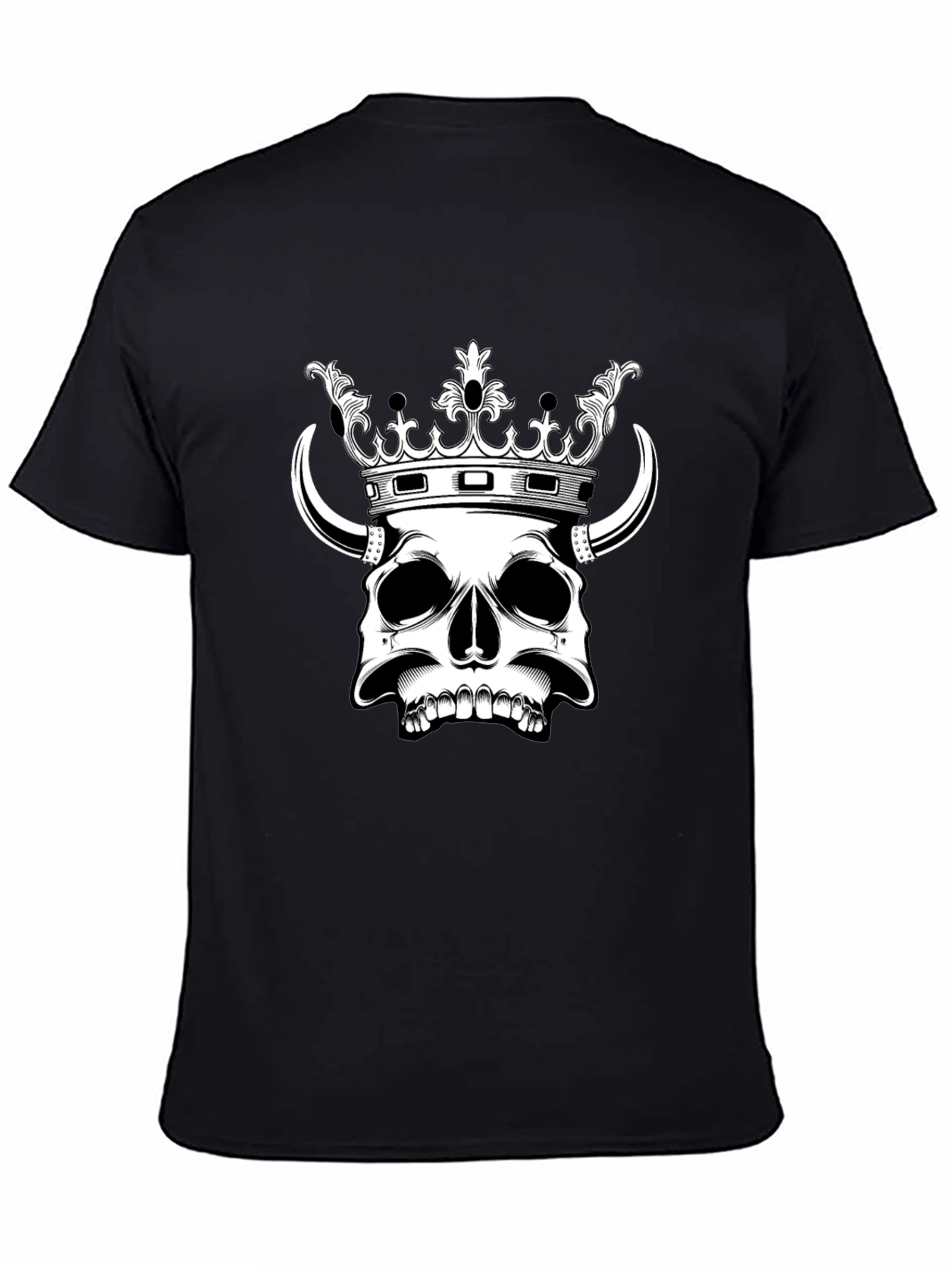 Skull King Graphic Tee - Black Cotton T-Shirt