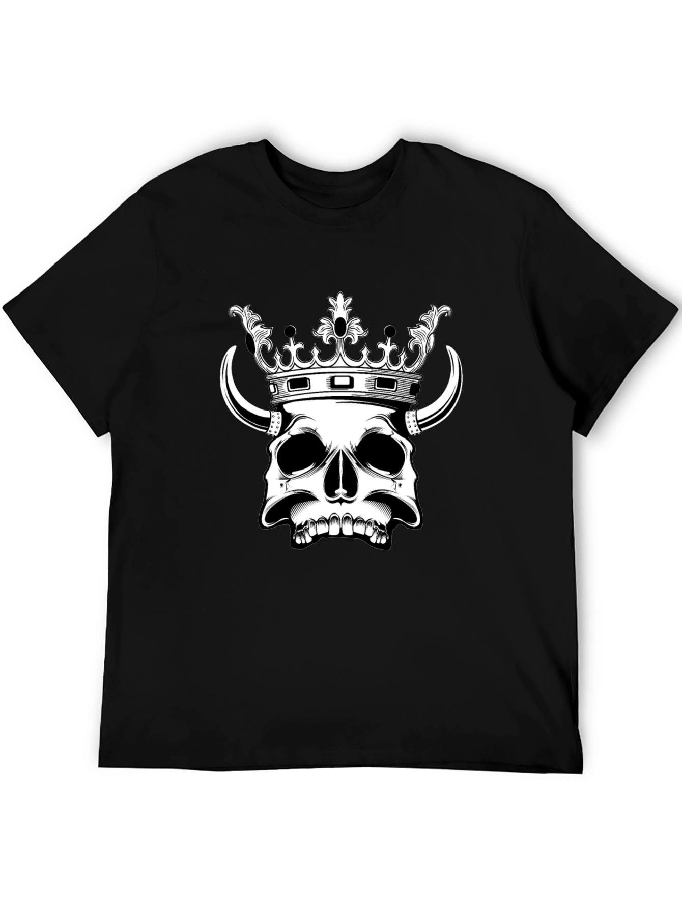 Skull King Graphic Tee - Black Cotton T-Shirt