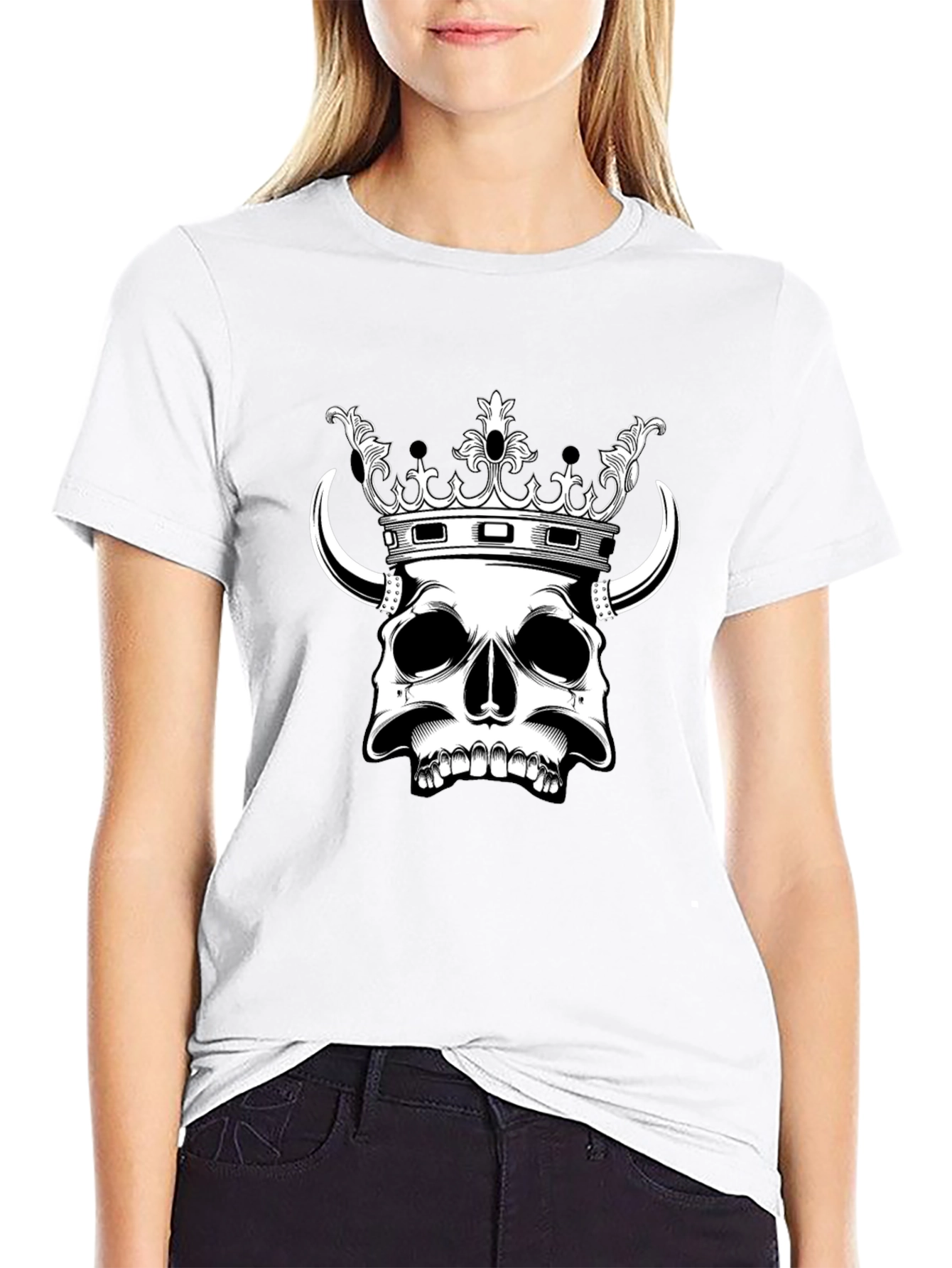 Skull King Graphic Tee - Black Cotton T-Shirt