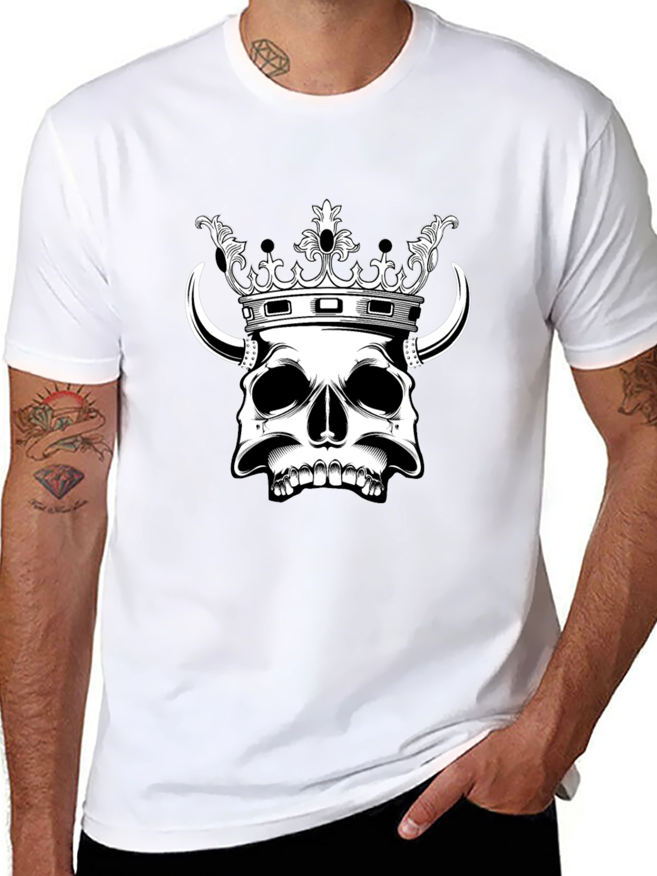 Skull King Graphic Tee - Black Cotton T-Shirt