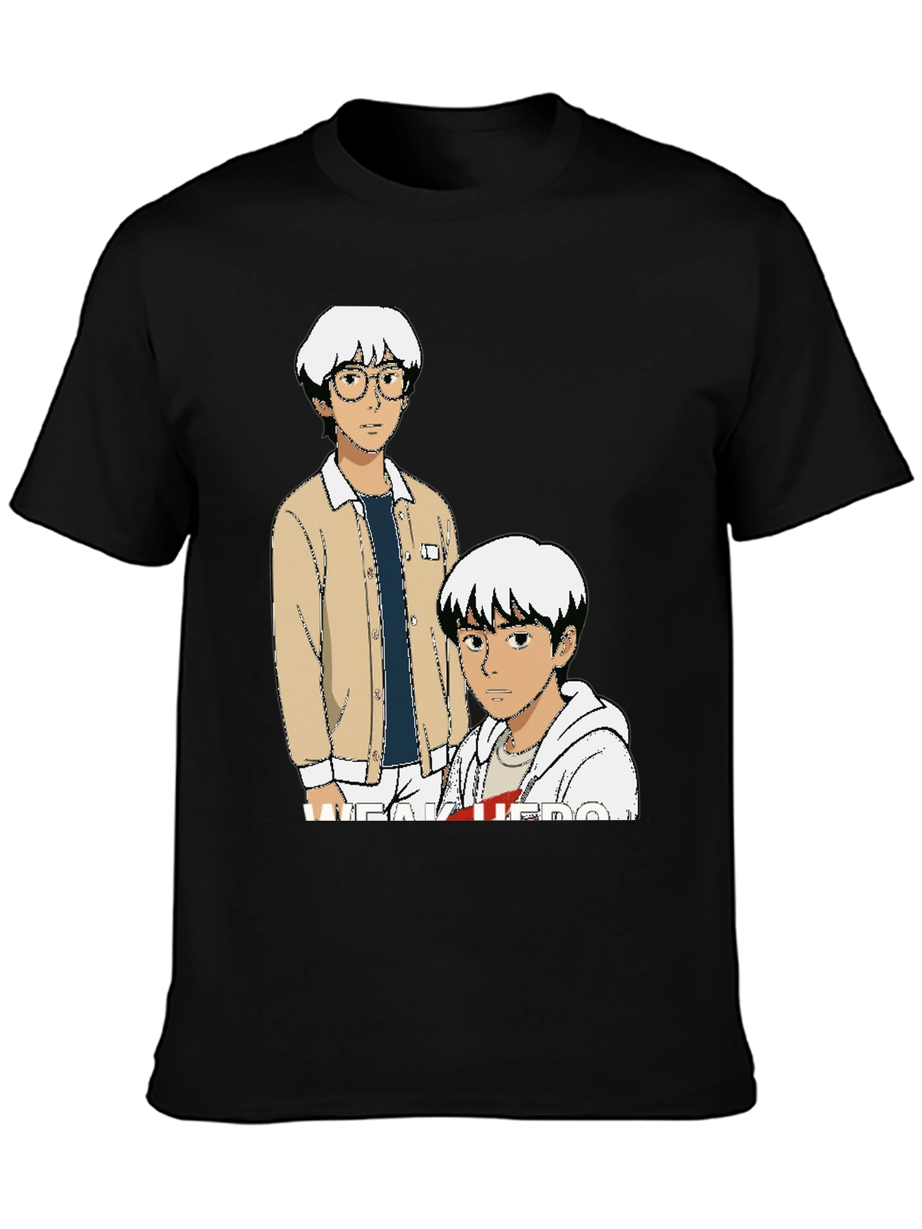 Anime Graphic Tee - Black Cotton T-Shirt