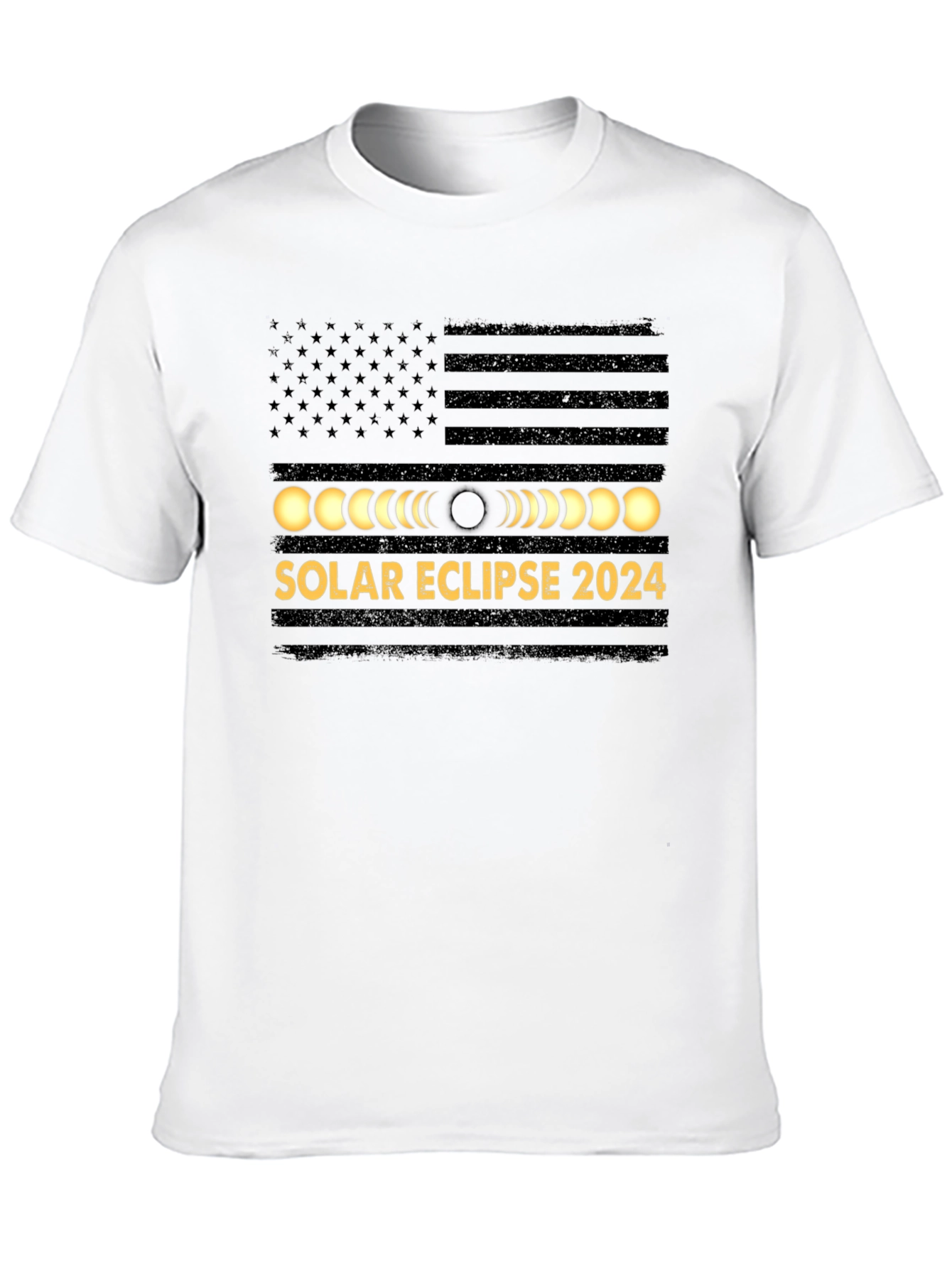 Solar Eclipse 2024 USA Flag Graphic Tee