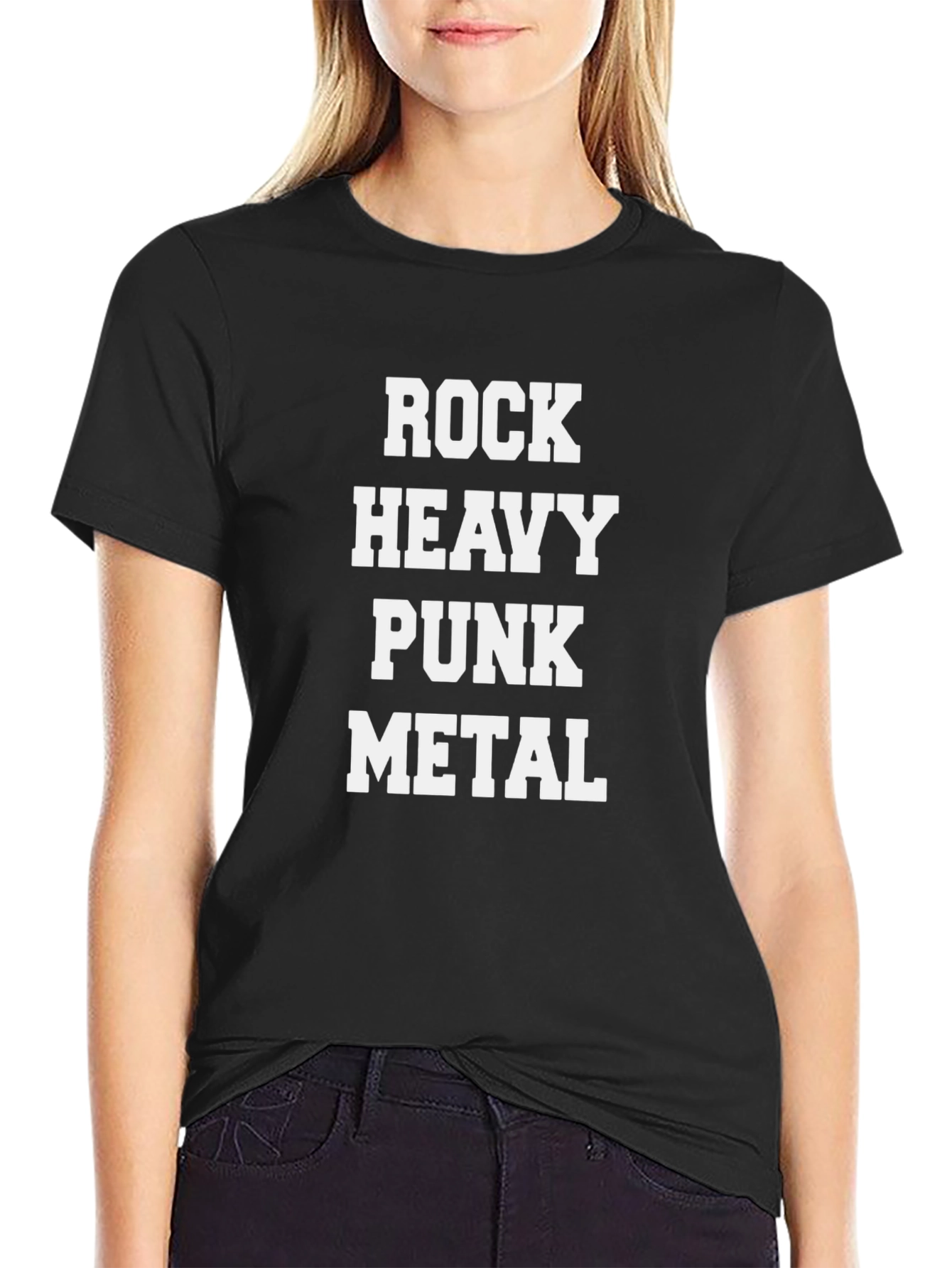 Rock Heavy Punk Metal T-Shirt Black Cotton Blend