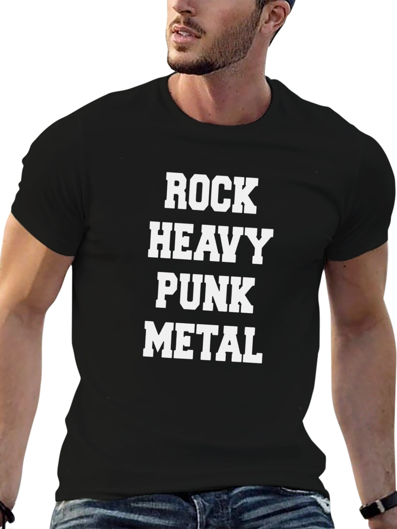 Rock Heavy Punk Metal T-Shirt Black Cotton Blend