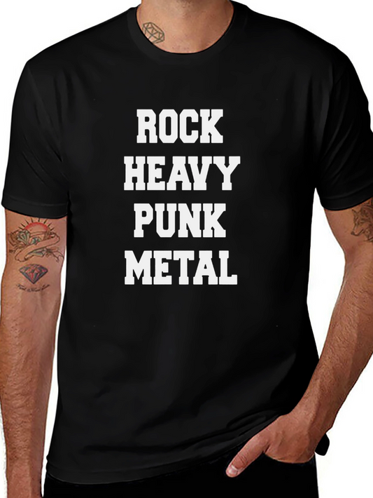 Rock Heavy Punk Metal T-Shirt Black Cotton Blend