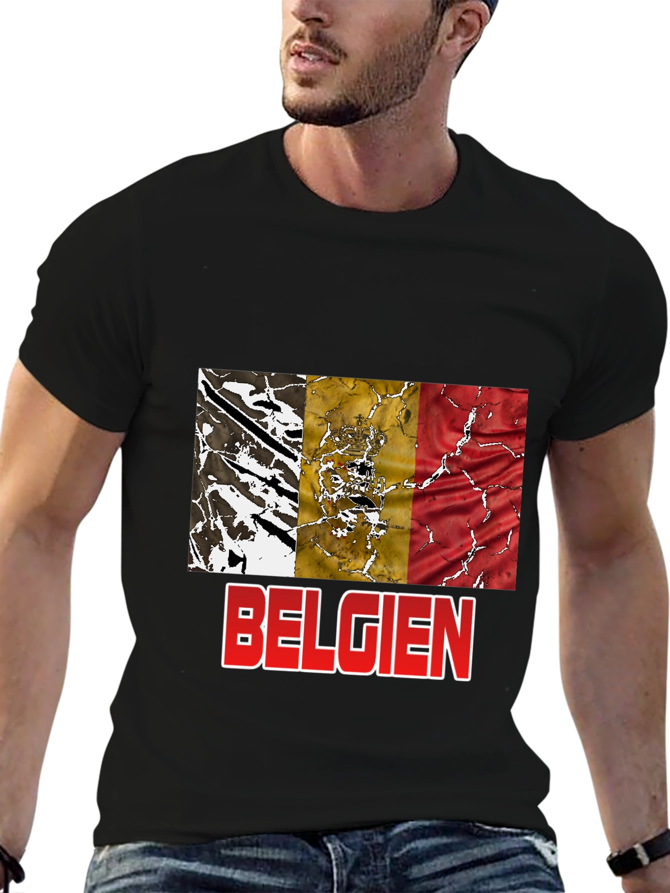 Belgien Flag T-Shirt - Black