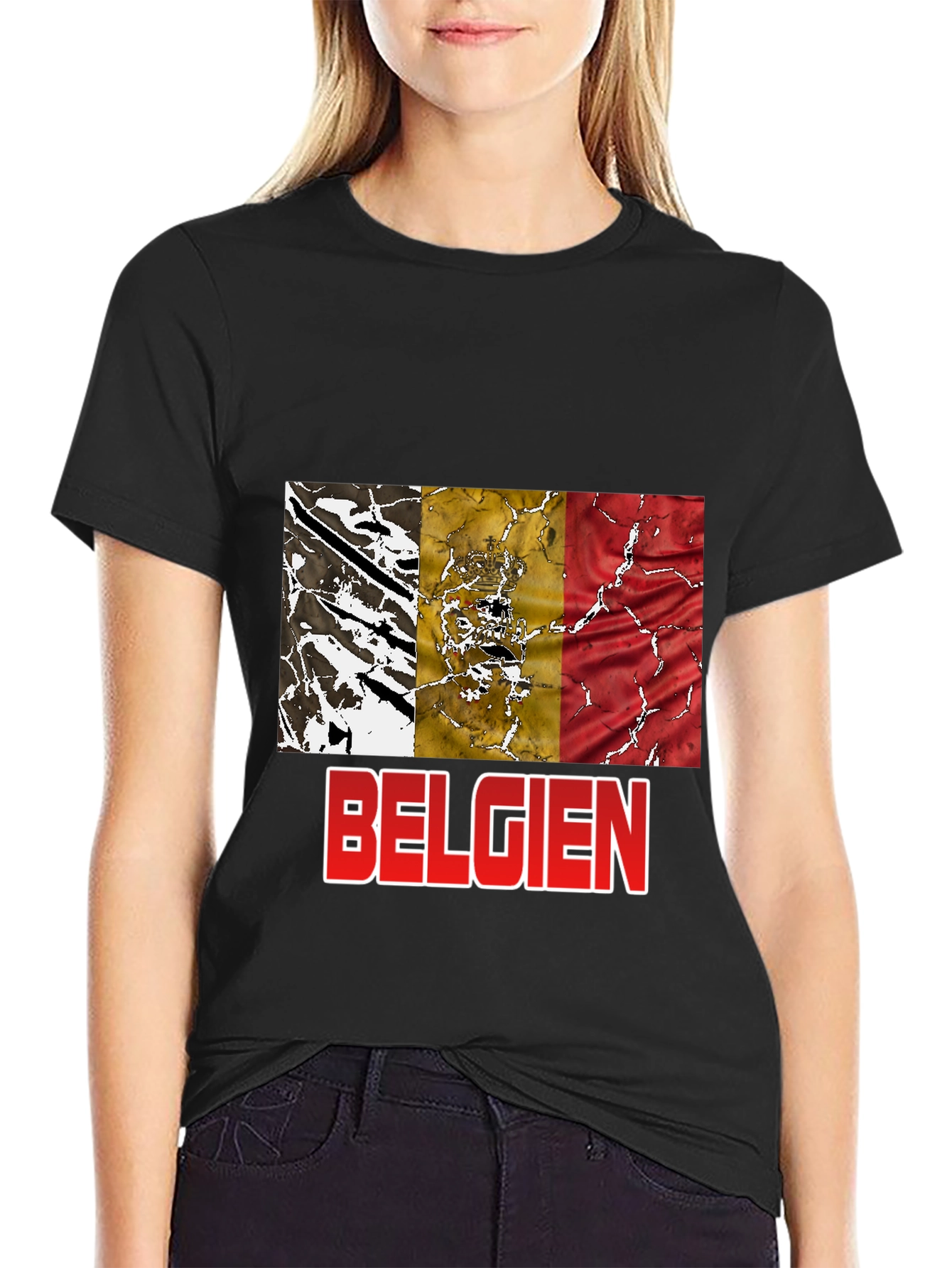Belgien Flag T-Shirt - Black