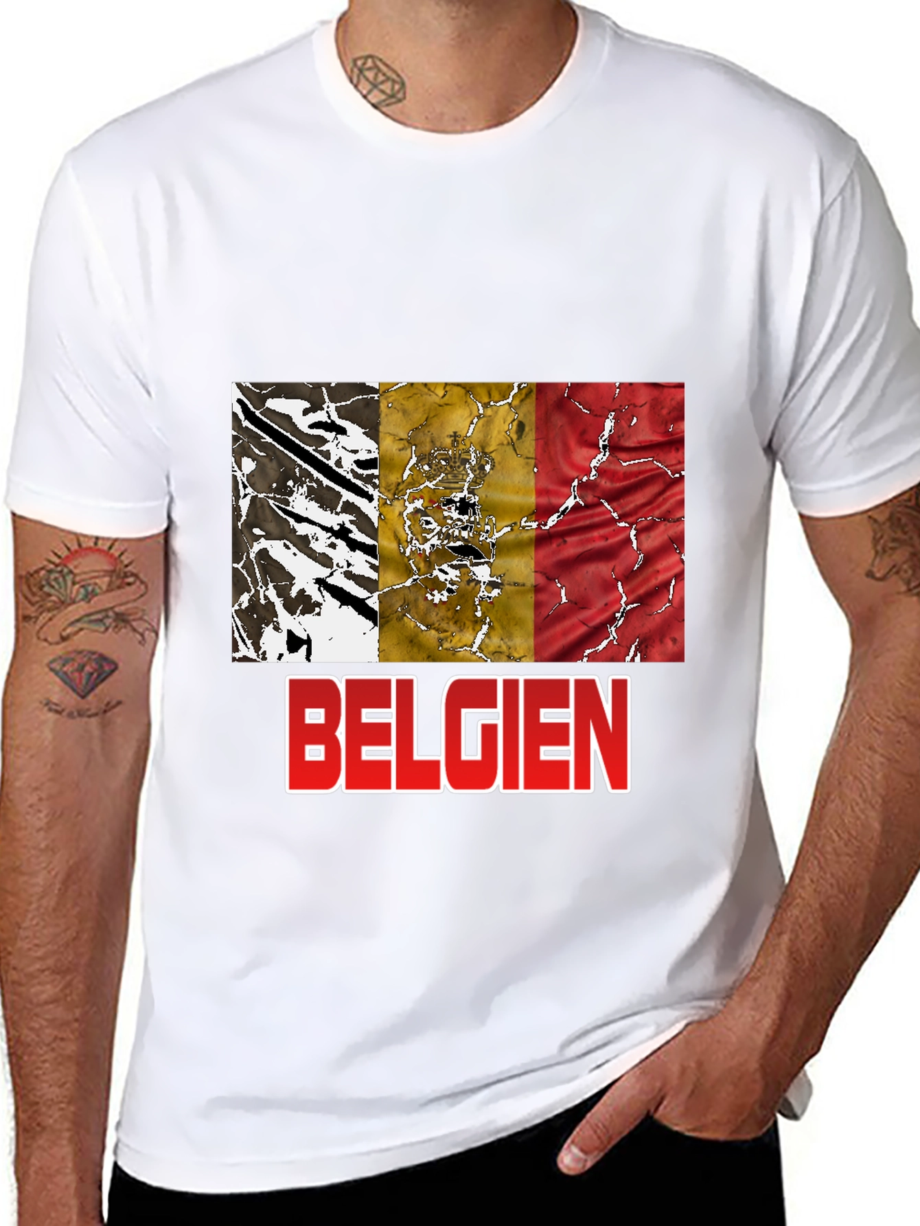 Belgien Flag T-Shirt - Black