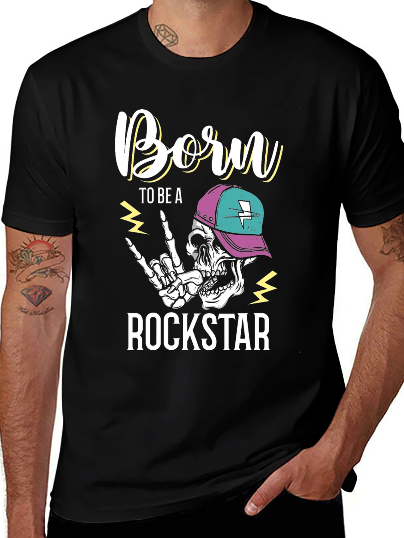 Born to be a Rockstar Skeleton T-Shirt