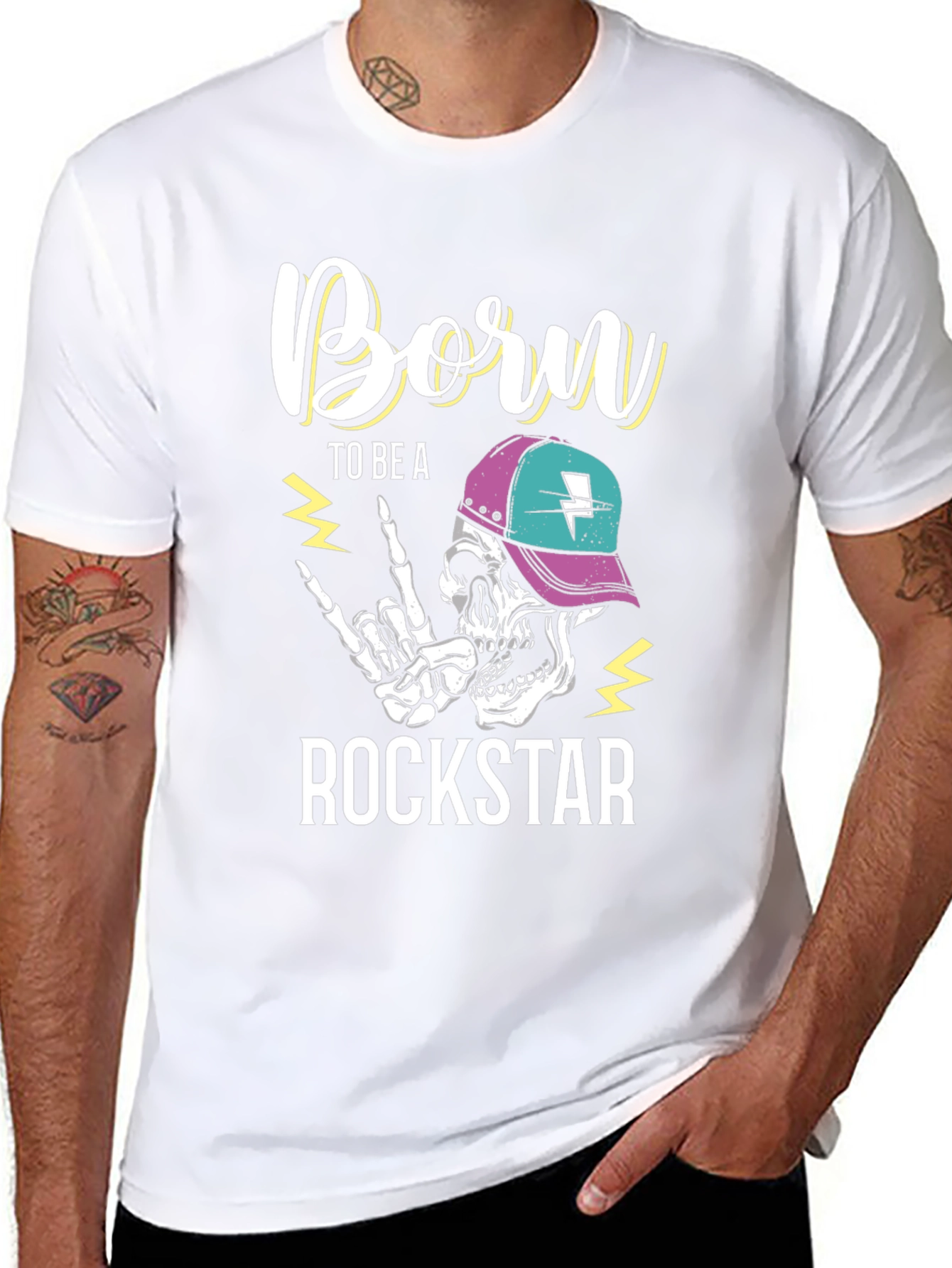 Born to be a Rockstar Skeleton T-Shirt